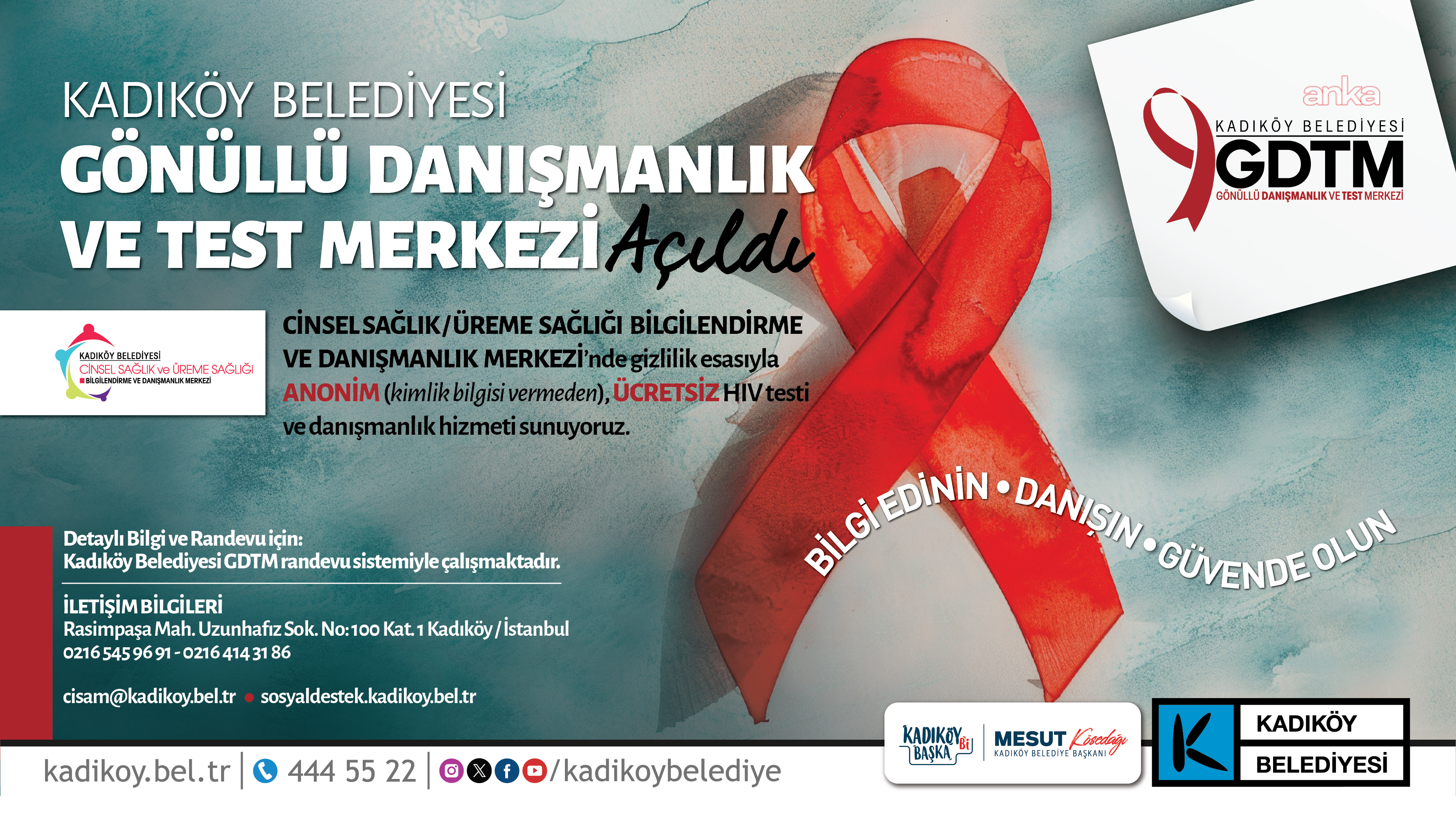 Kadıköy'de ücretsiz anonim HIV testi ve danışmanlık hizmeti
