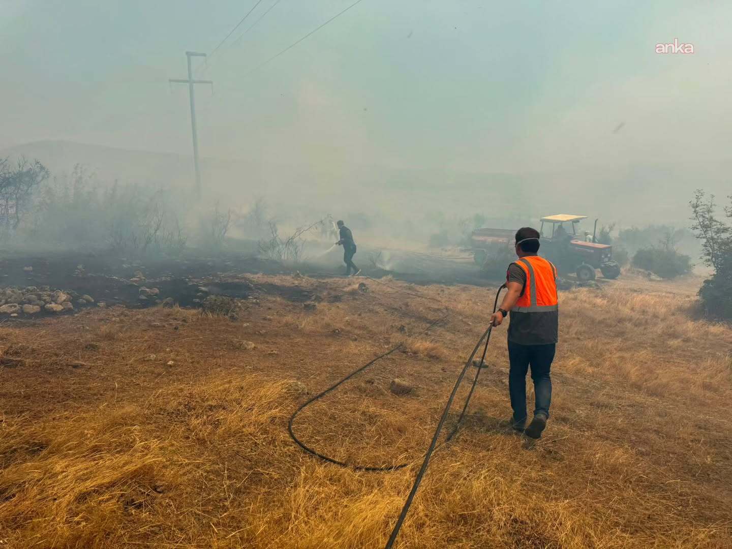 Balıkesir Sındırgı'daki orman yangınına havadan ve karadan müdahale sürüyor
