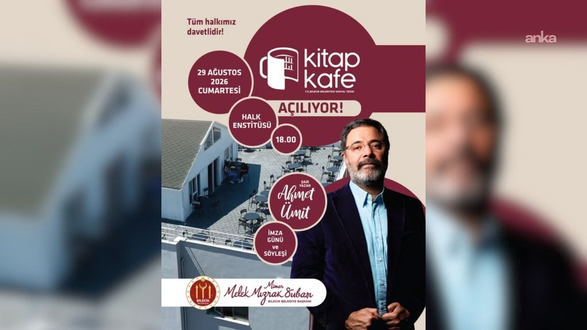 Bilecik Belediyesi, 4. Kitap Kafe’yi Ahmet Ümit’in katılımıyla açıyor