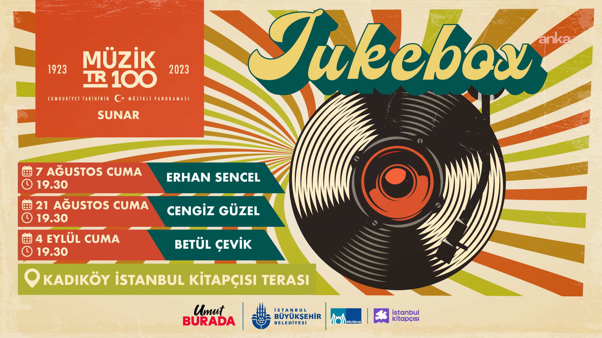 Müzik TR100 Jukebox etkinlikleri, İstanbul Kitapçısı Kadıköy Şubesi'nde devam ediyor