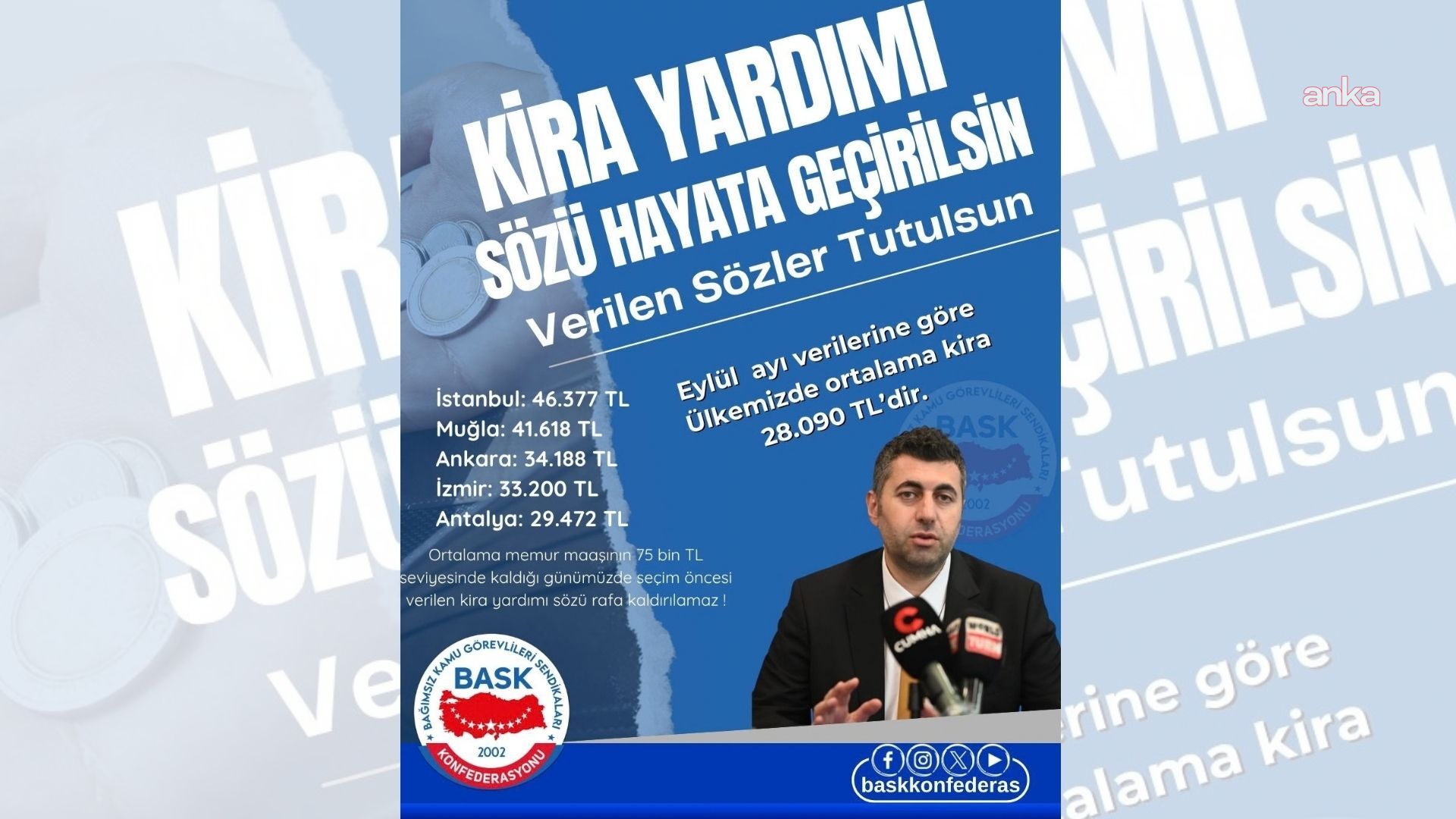 BASK: Seçim öncesi meydanlarda sözü verilen 'kira yardımı' hayata geçirilmeli
