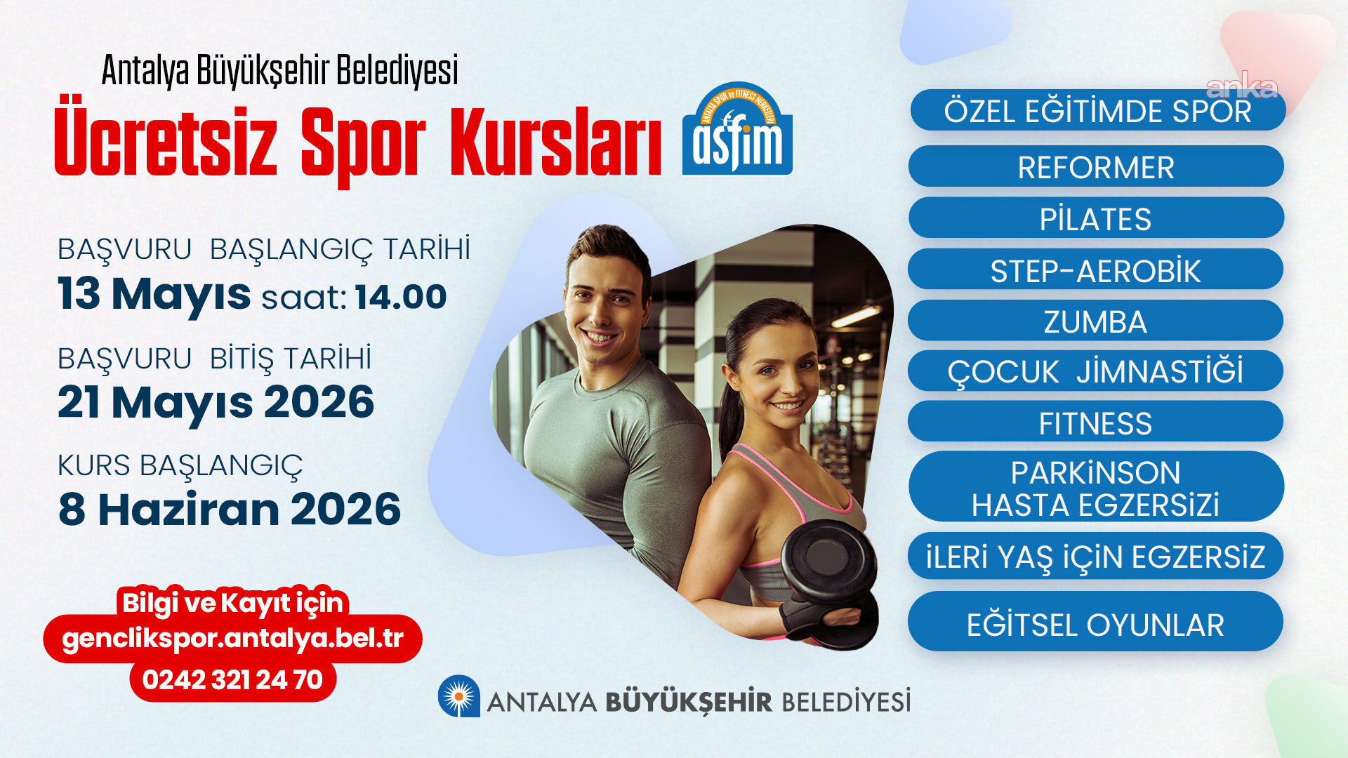 Antalya Spor ve Fitness Merkezleri’nde yaz dönemi kayıtları başladı