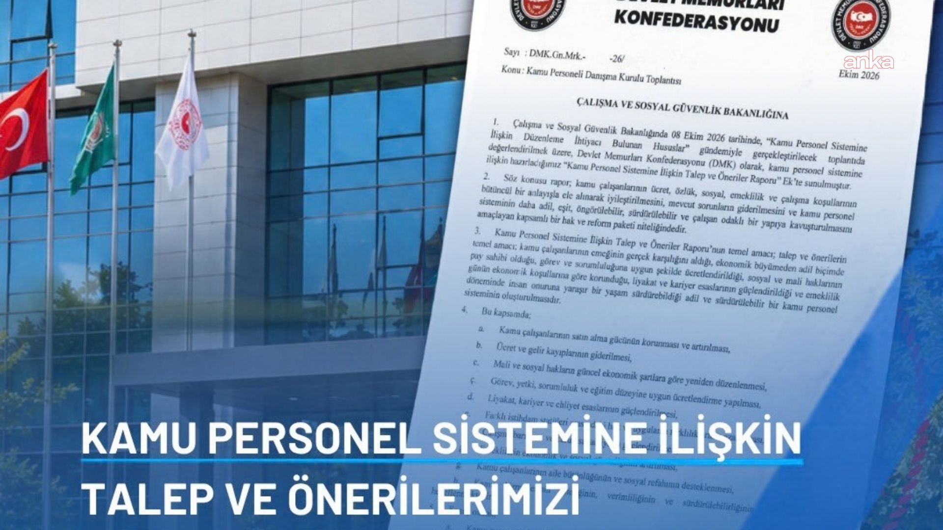 Devlet Memurları Konfederasyonu taleplerini Çalışma ve Sosyal Güvenlik Bakanlığı'na sundu