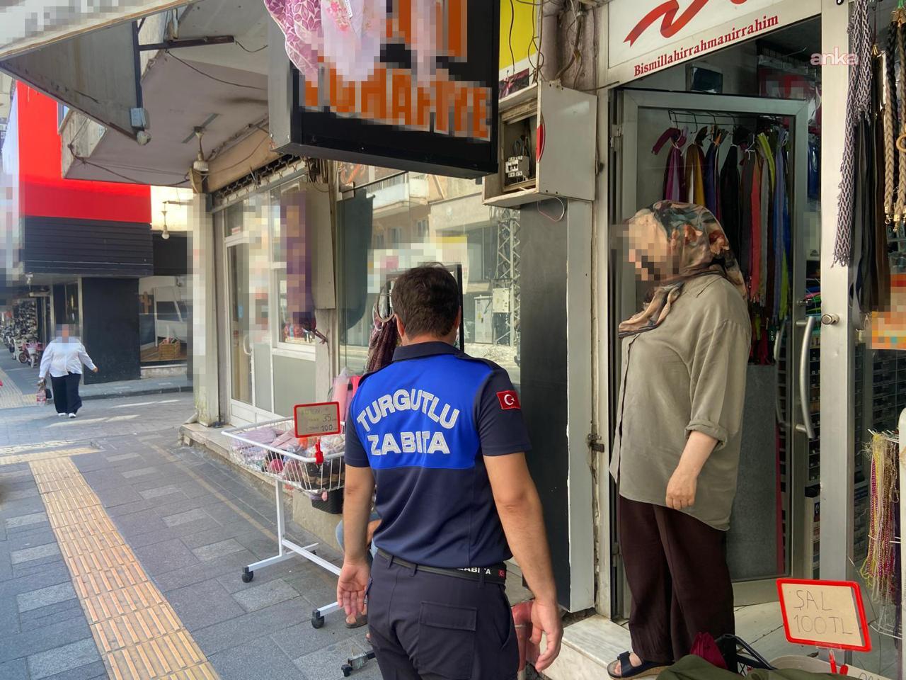 Turgutlu zabıtasından ve İlçe Emniyet Müdürlüğü ekiplerinden kaldırım işgali denetimi