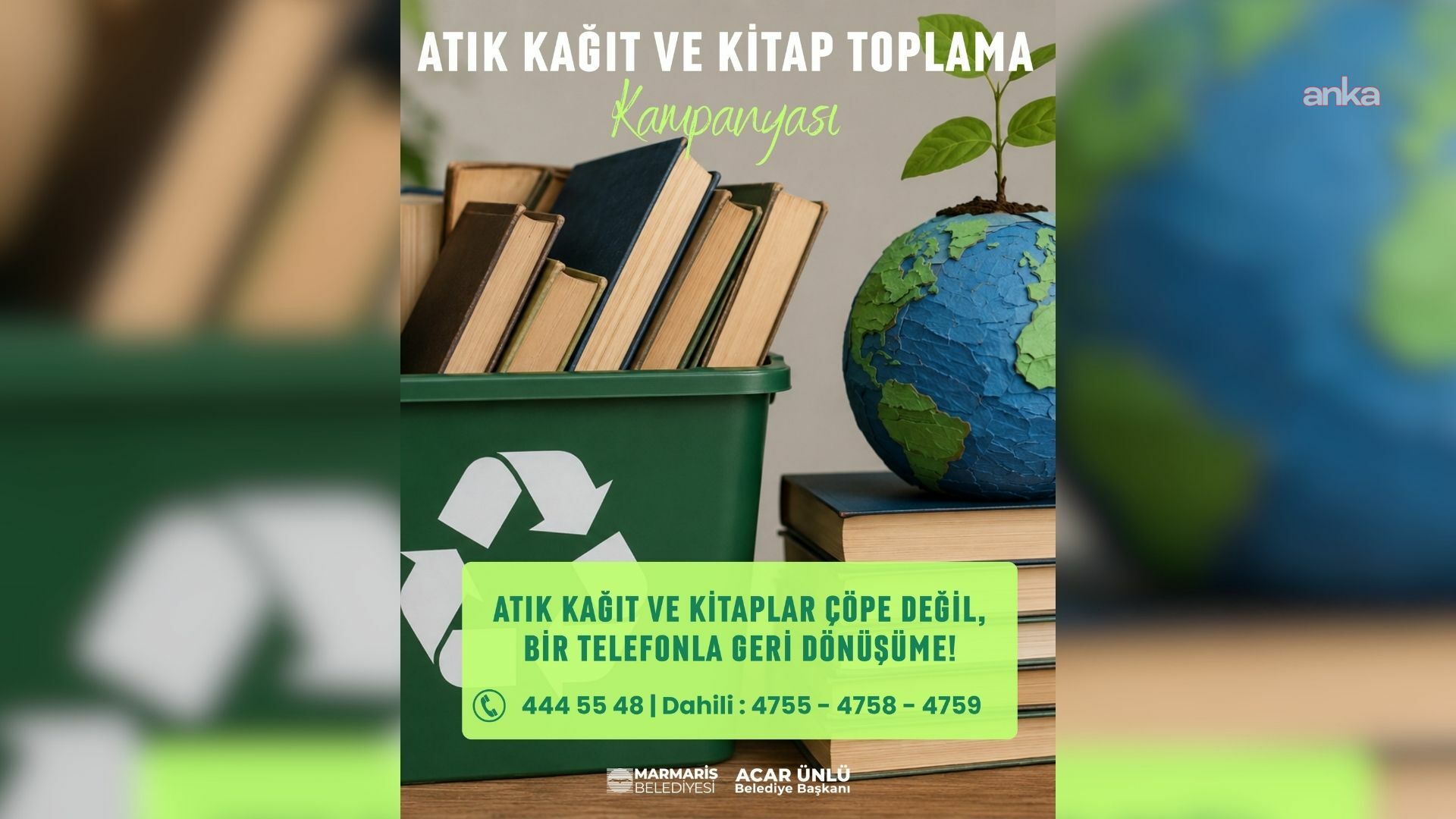 Marmaris'te atık kağıtlar ve kitaplar geri dönüşüme kazandırılıyor