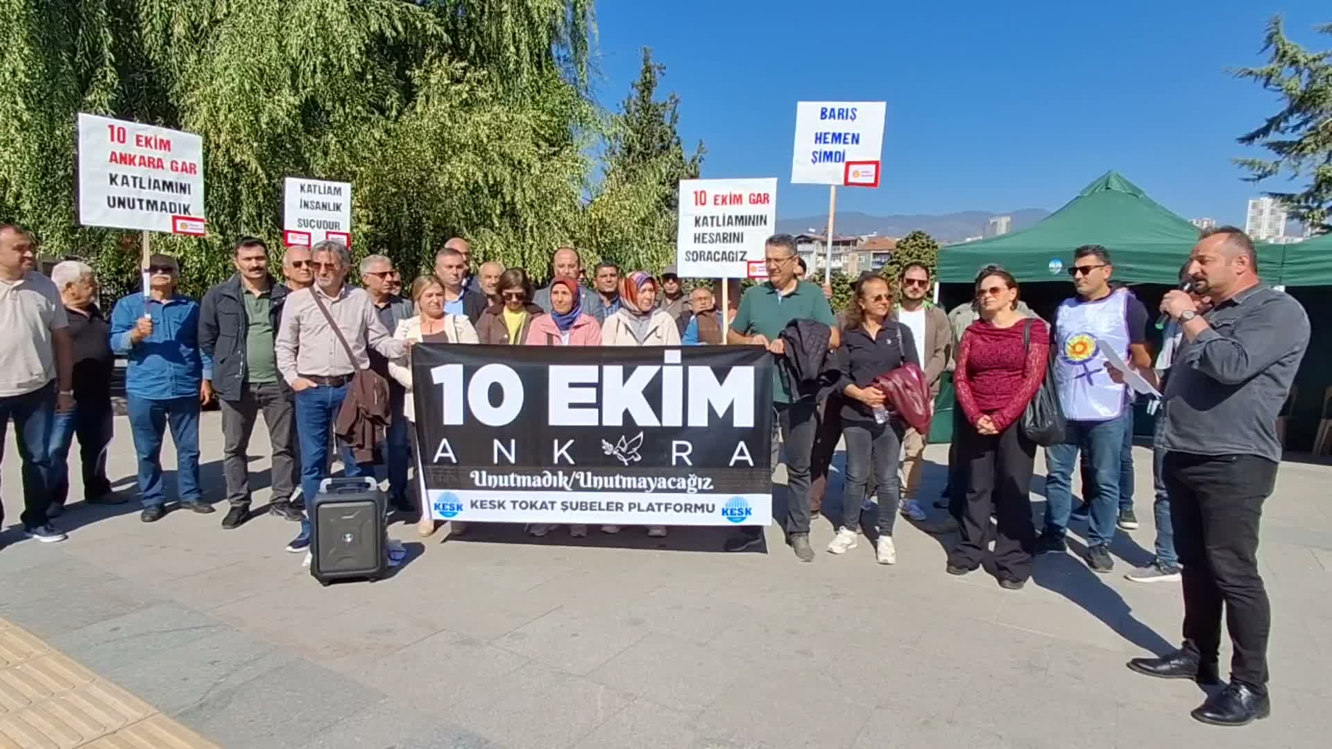 10 Ekim Ankara Gar Katliamı'nın 11'inci yılı... Yaşamını yitirenler Tokat'ta anıldı