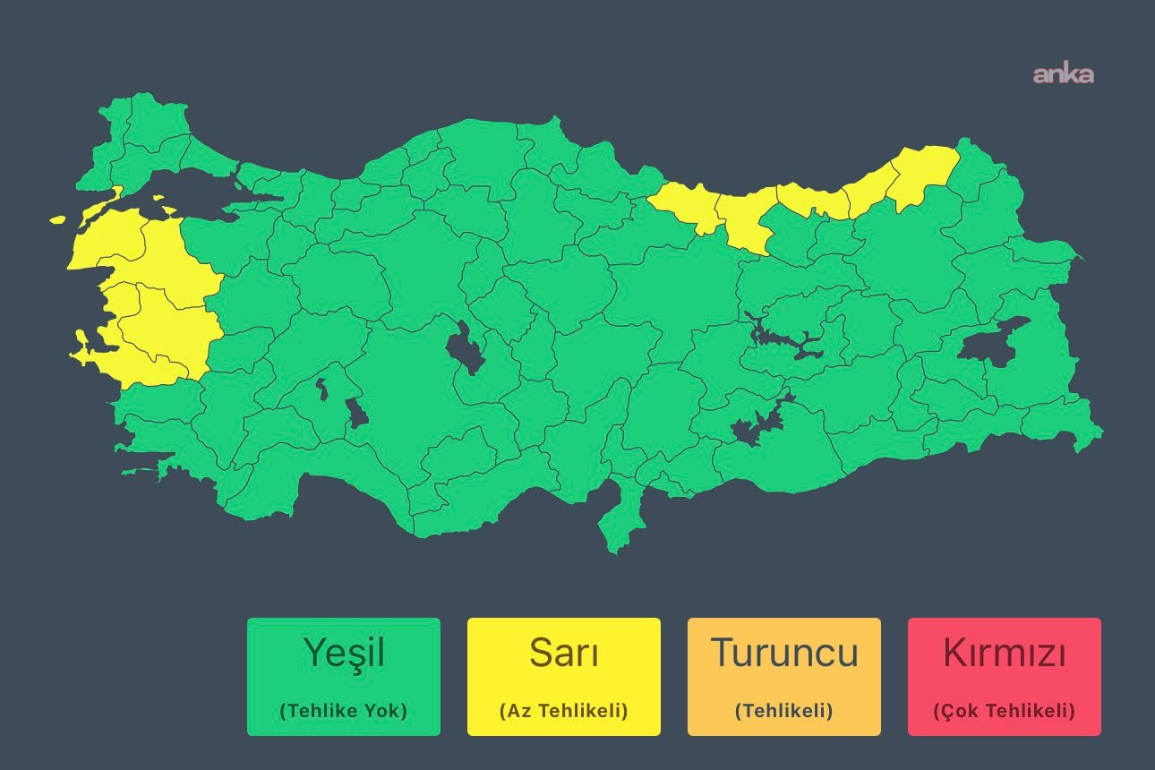 İçişleri Bakanlığı'ndan kuvvetli yağış ve fırtına uyarısı