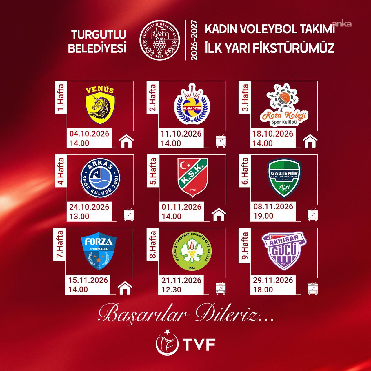 Turgutlu Belediyesi Kadın Voleybol Takımı’nın fikstürü belli oldu