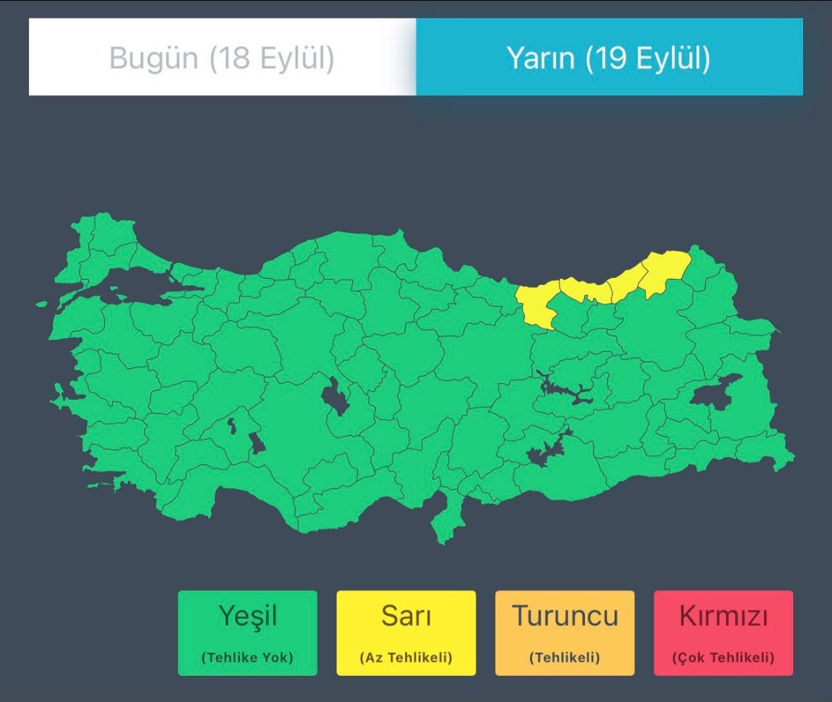 İçişleri Bakanlığı'ndan yarın için kuvvetli yağış ve fırtına uyarısı