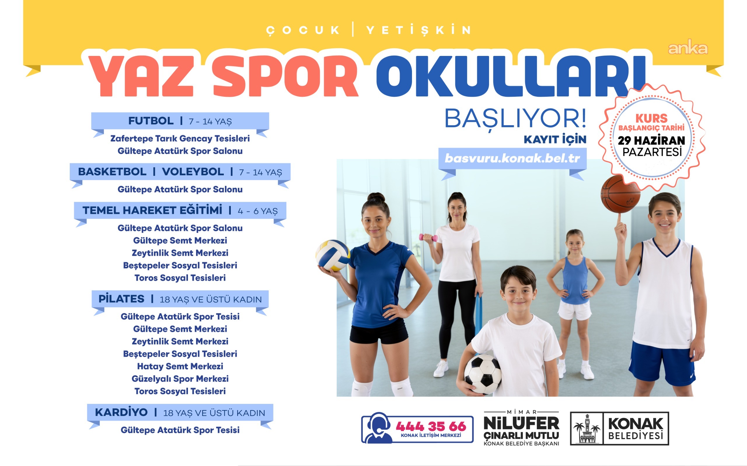 Konak’ın ücretsiz yaz spor okullarında kayıt dönemi başladı