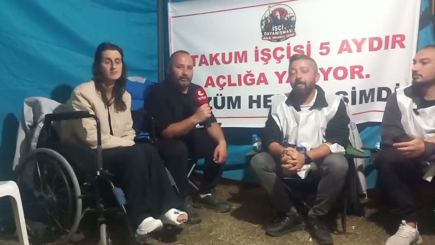 Atakum Belediyesi işçilerinin maaş ödemesi için başlattıları eylem sürüyor