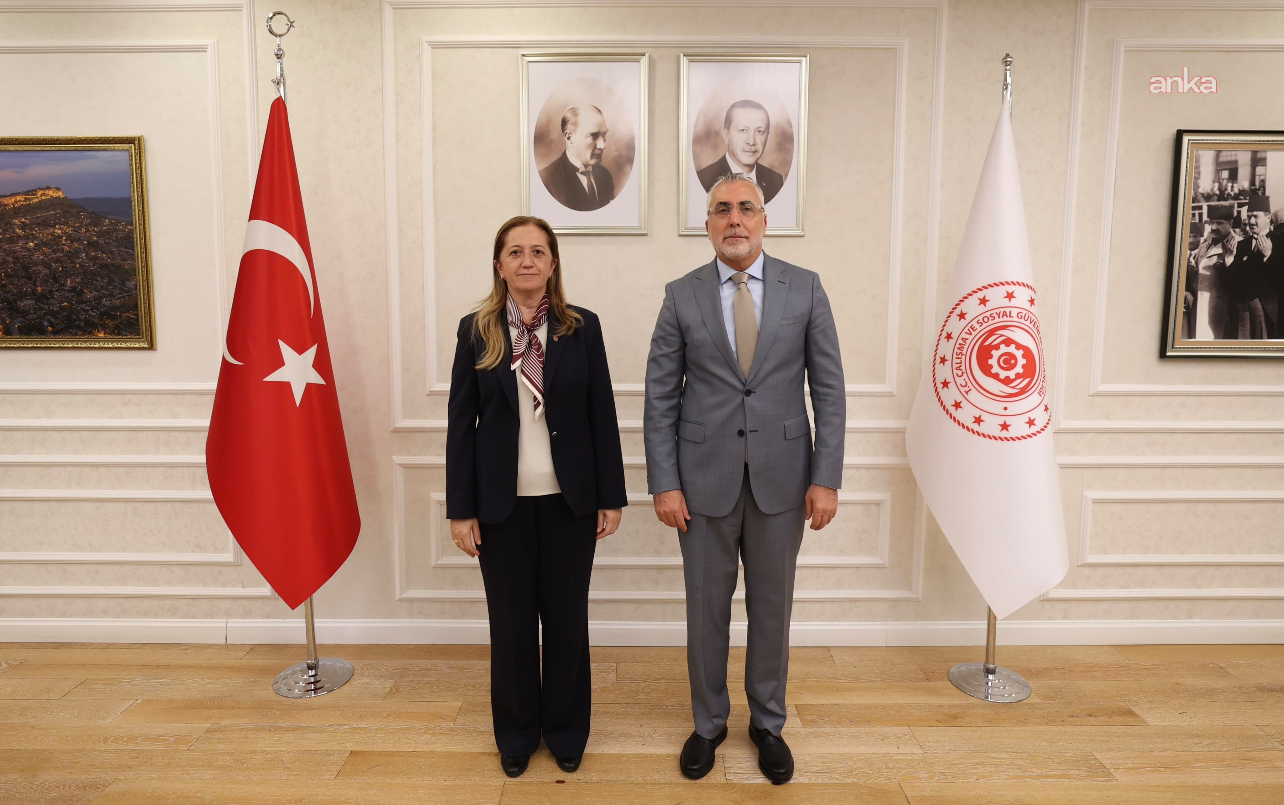 Bakan Işıkhan, DİSK Genel Başkanı Çerkezoğlu ile görüştü