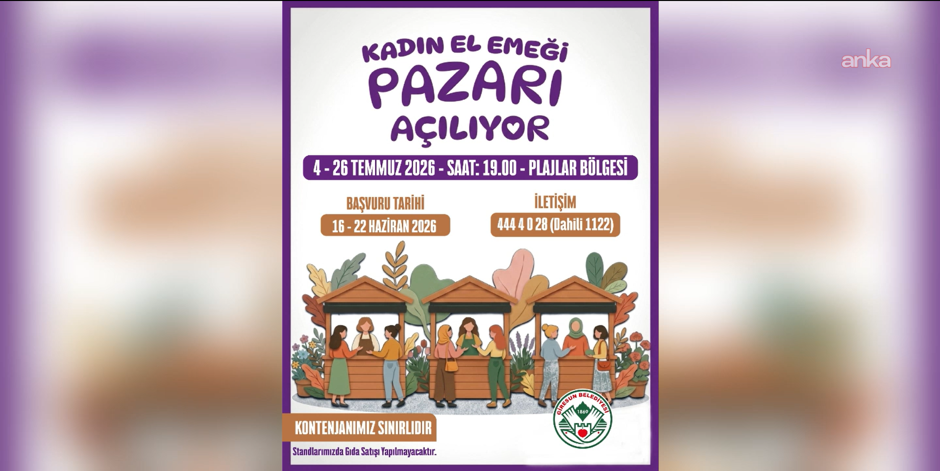 Giresun Belediyesi’nden “Kadın El Emeği Pazarı” projesi ile üretime destek