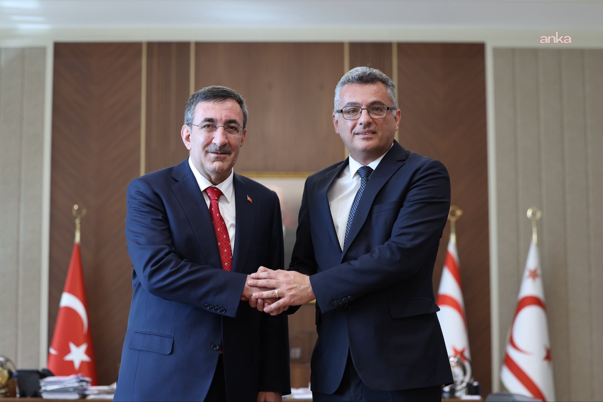Cumhurbaşkanı Yardımcısı Yılmaz, KKTC Cumhurbaşkanı Erhürman ile bir araya geldi