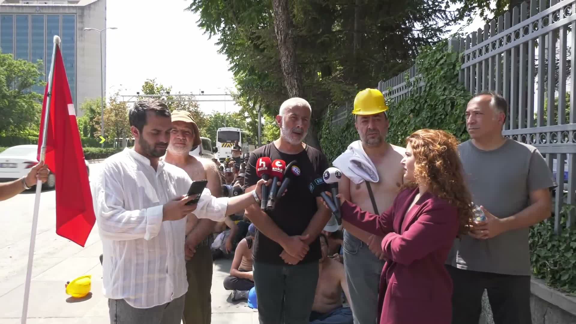 Madencilerin Enerji ve Tabii Kaynaklar Bakanlığı önündeki eylemi 10’uncu gününde