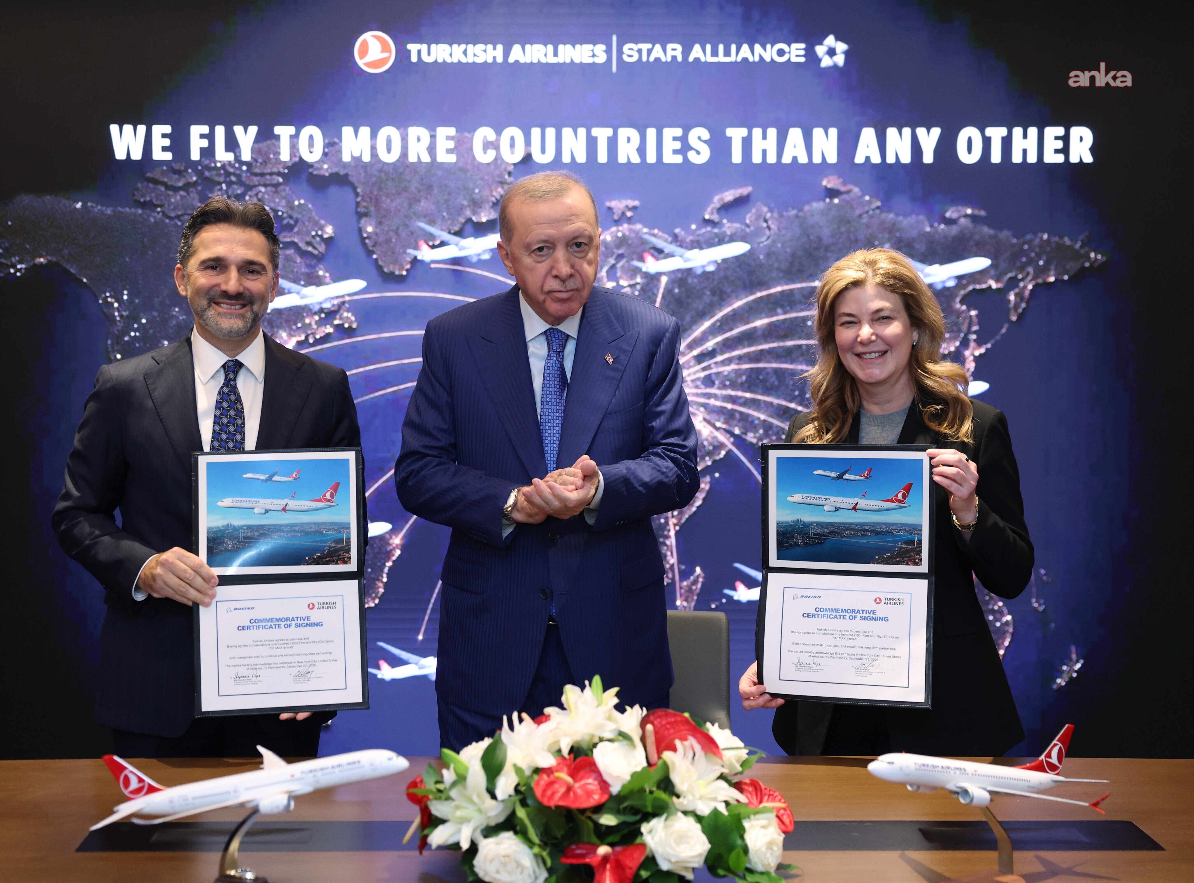 Cumhurbaşkanı Erdoğan, THY ile Boeing arasındaki anlaşmanın imza törenine katıldı