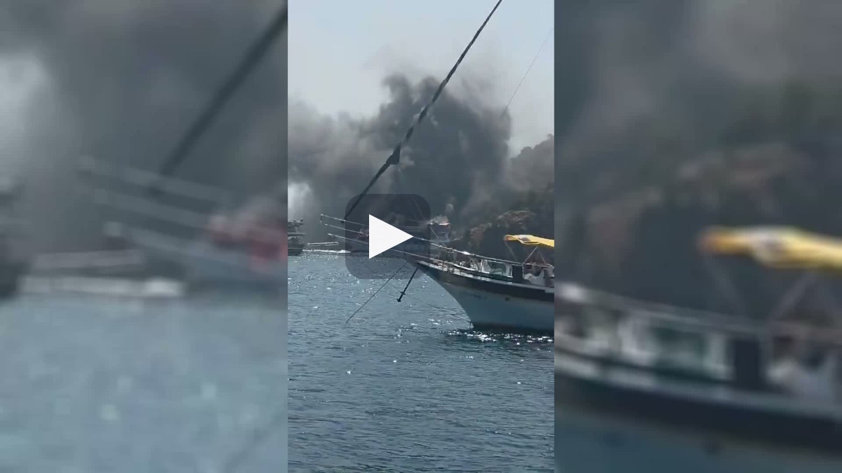 Fethiye’de gezi teknesinde yangın: 115 kişi denize atlayarak kurtuldu