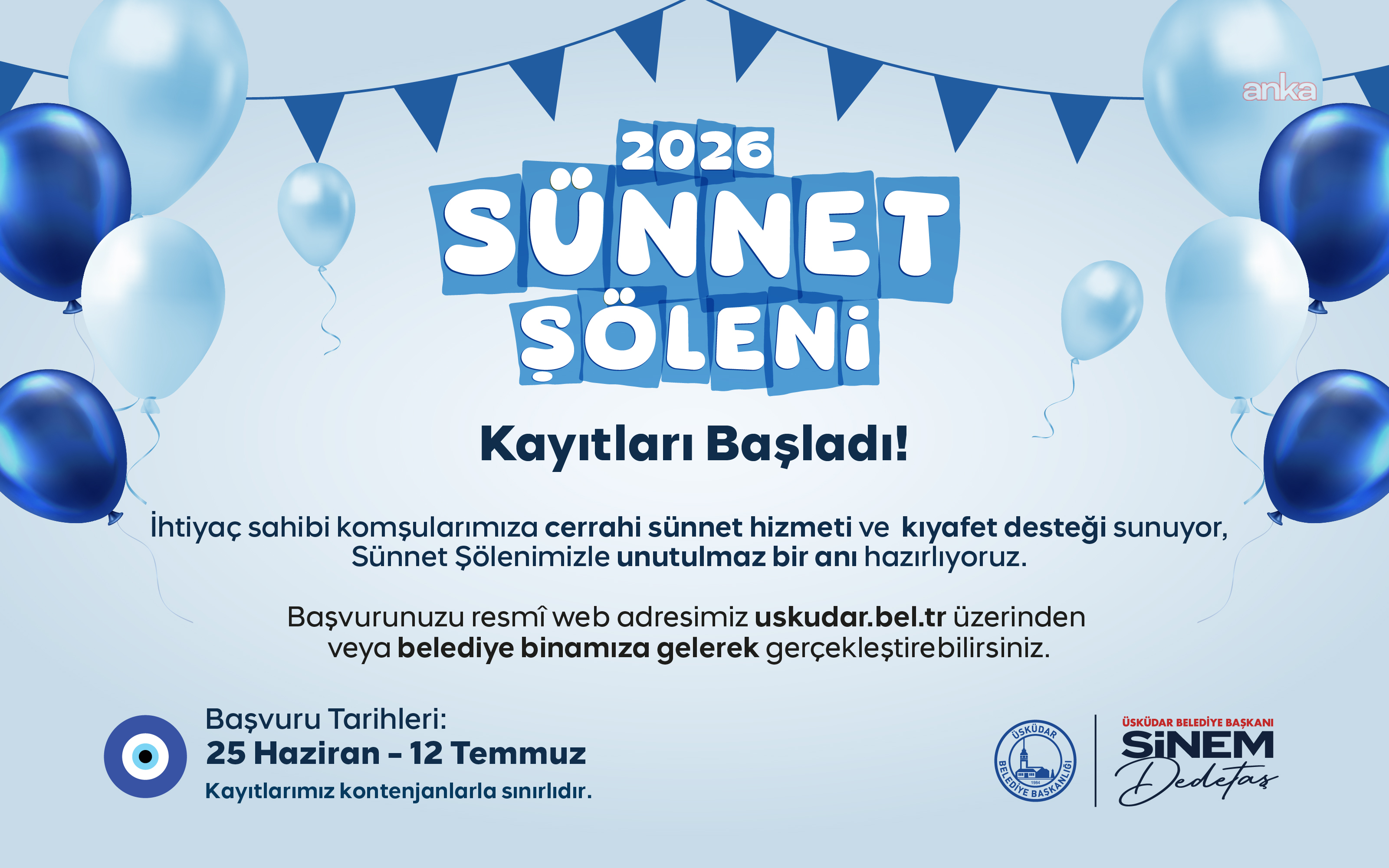 Üsküdar Belediyesi’nin 2026 Sünnet Şöleni için başvurular başladı