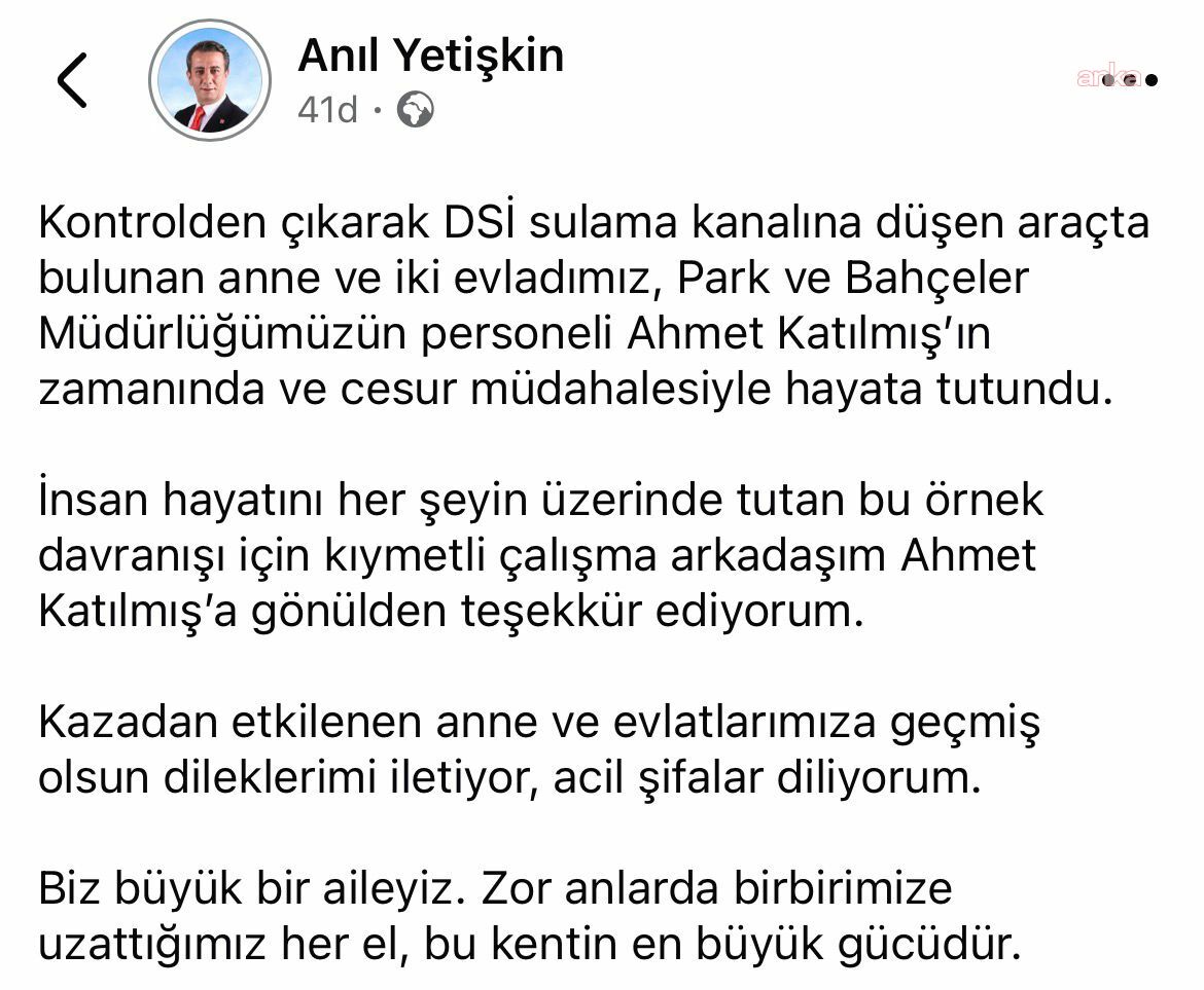 Efeler Belediye Başkanı Yetişkin'den anne ve iki çocuğunu kurtaran personele teşekkür