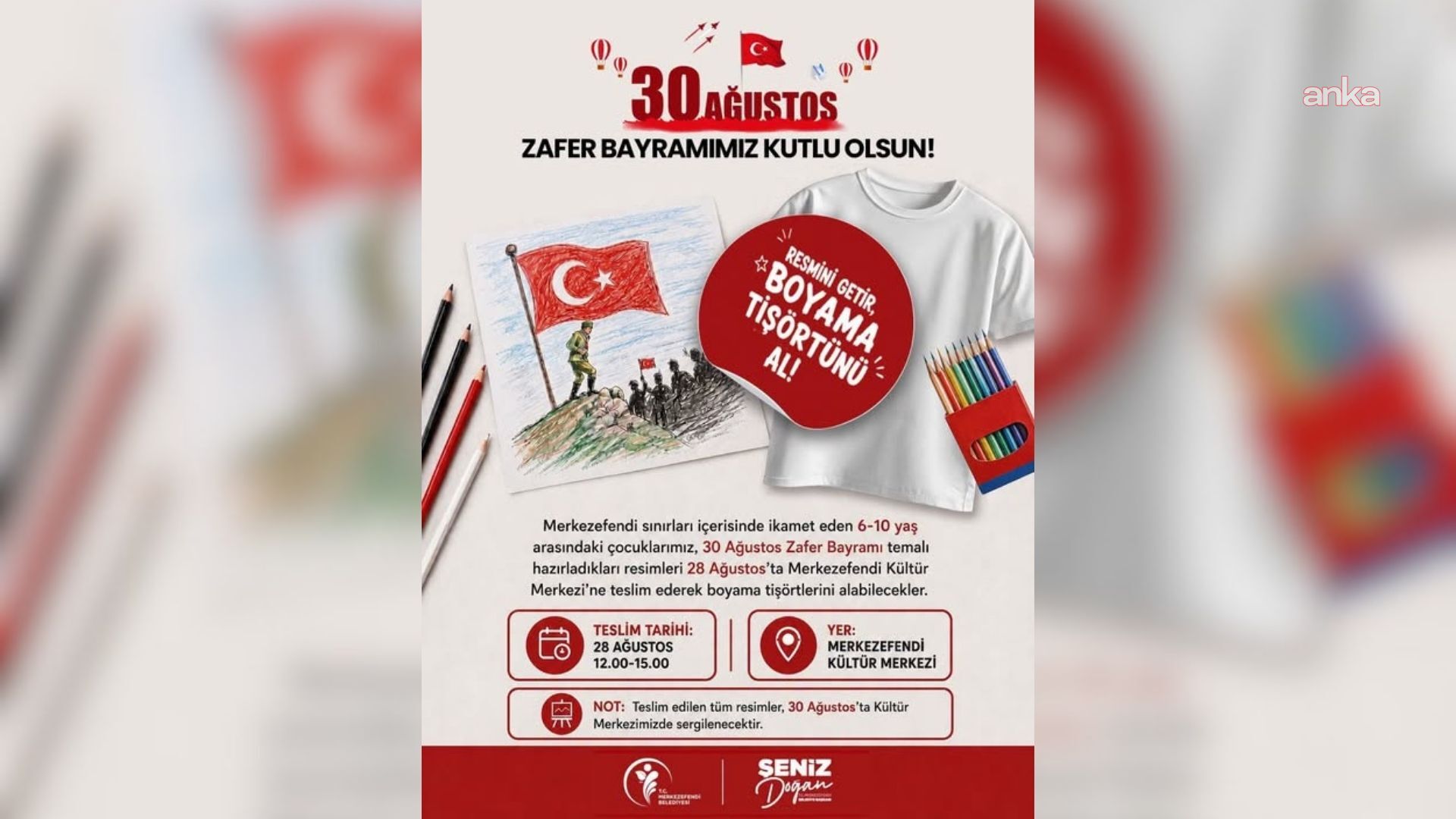 Merkezefendi Belediyesi’nden çocuklara özel "Zafer Bayramı" resim etkinliği