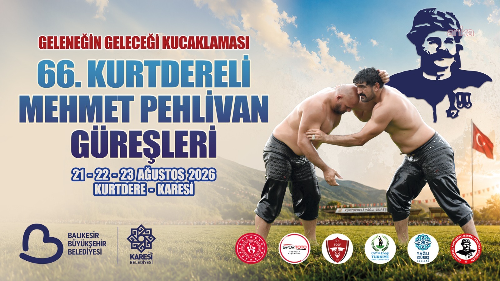 Balıkesir’de 66. Geleneksel Kurtdereli Mehmet Pehlivan Yağlı Güreşleri başlıyor