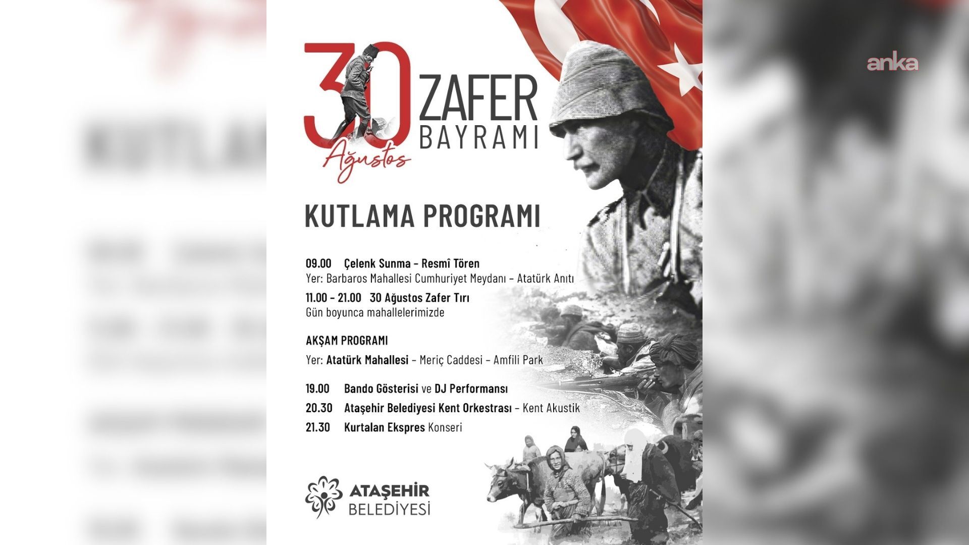 30 Ağustos Ataşehir'de coşkuyla kutlanacak