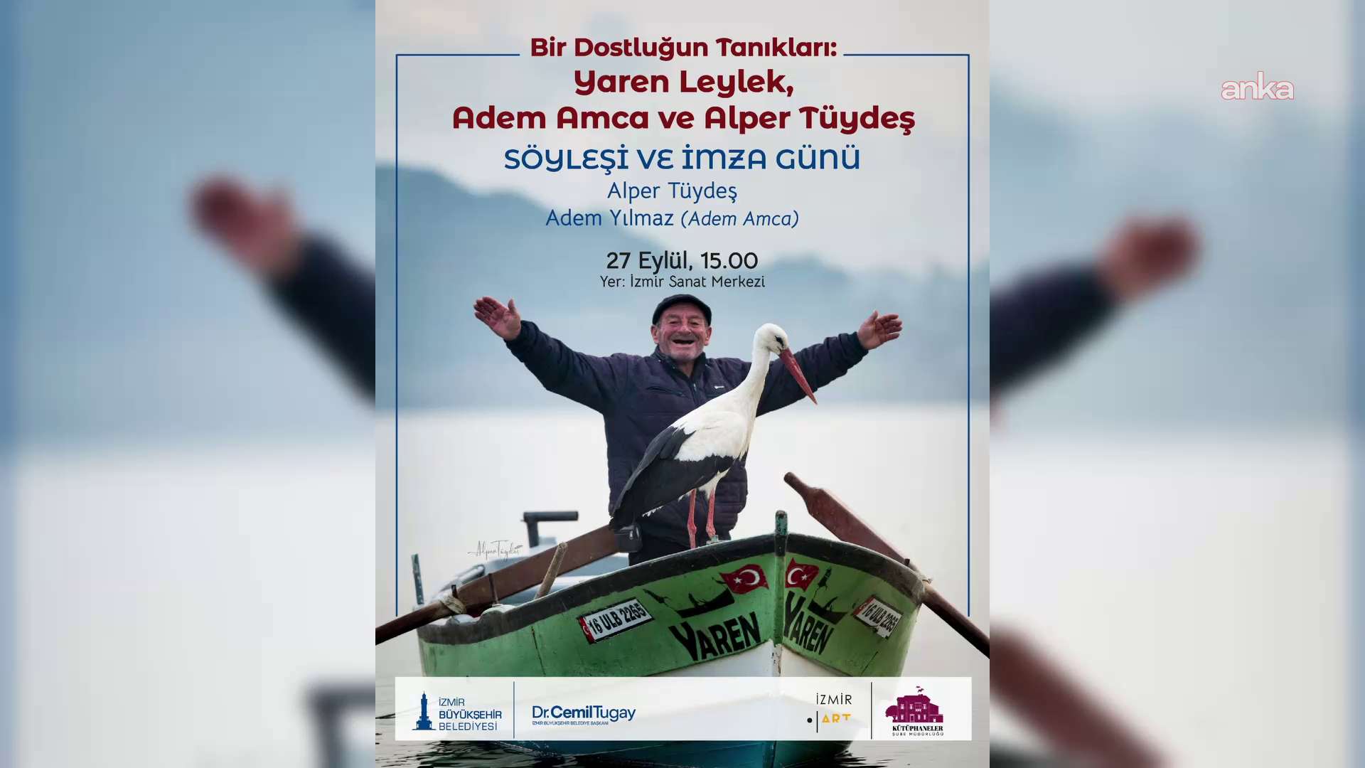 Yaren Leylek ile balıkçı Adem'in dostluğu İzmir Sanat’ta: "Bir Dostluğun Tanıkları: Yaren Leylek, Adem Amca ve Alper Tüydeş”
