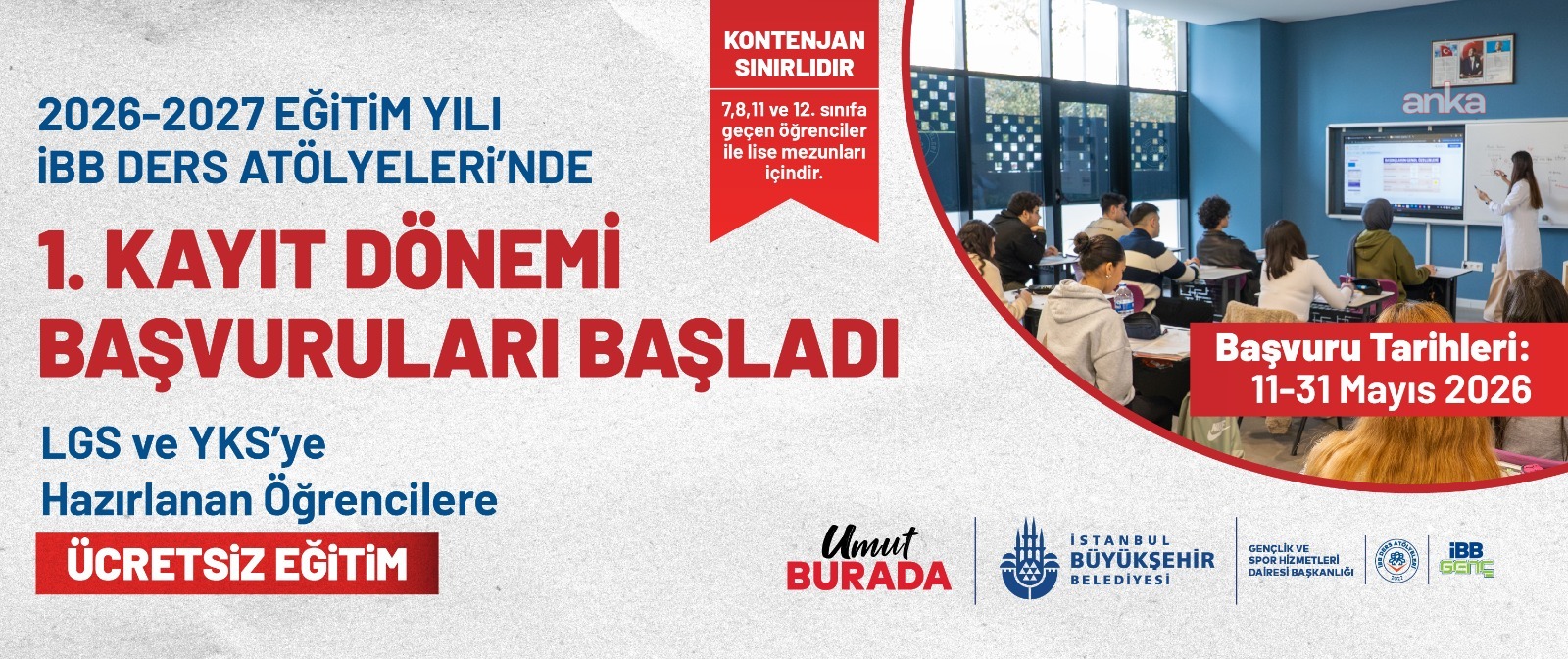 İBB Ders Atölyelerinde 2026-2027 dönemi için başvurular başladı