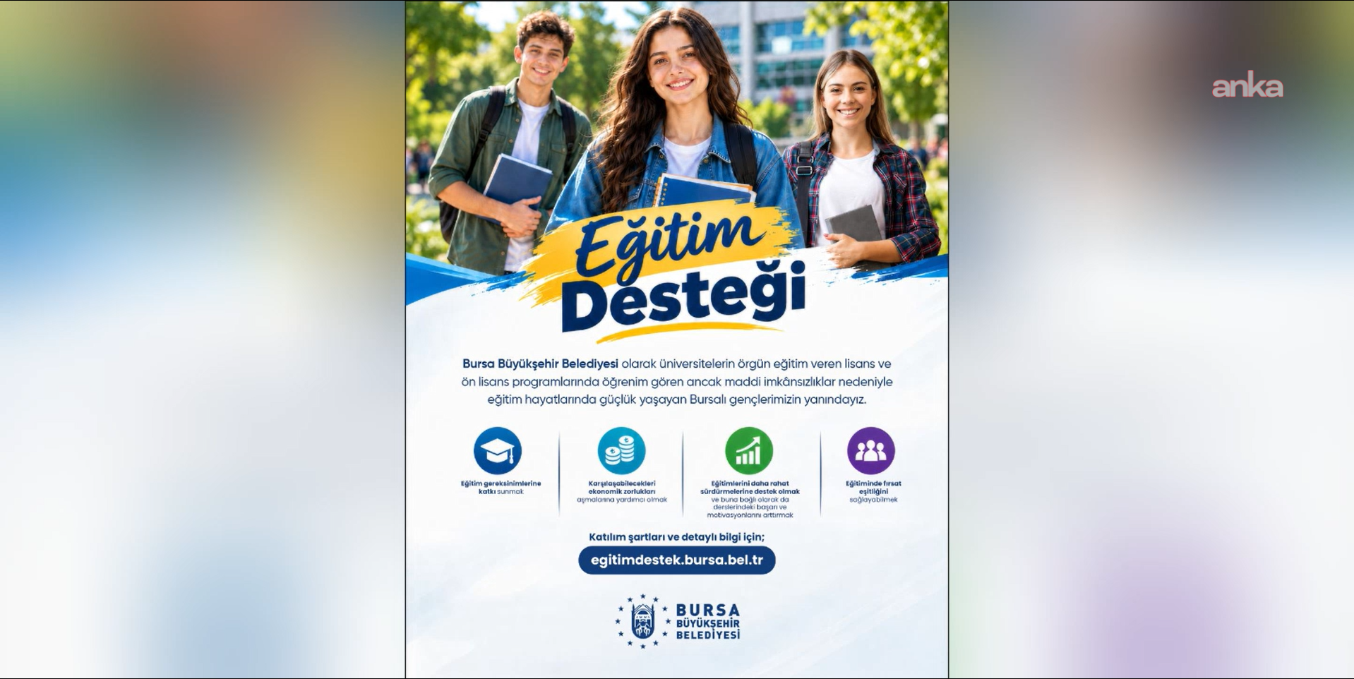 Bursa Büyükşehir Belediyesi’nden üniversite öğrencilerine eğitim desteği