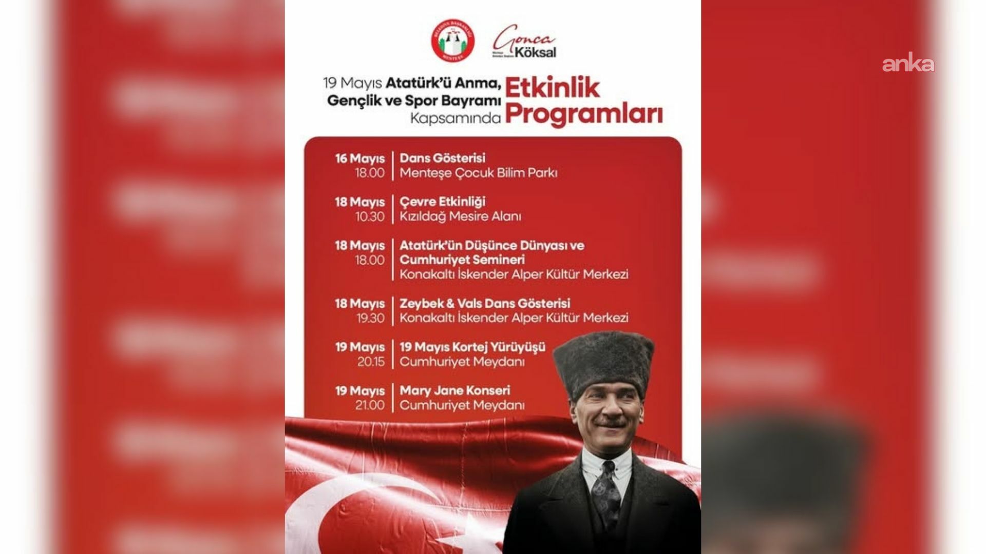 19 Mayıs Menteşe'de coşkuyla kutlanacak