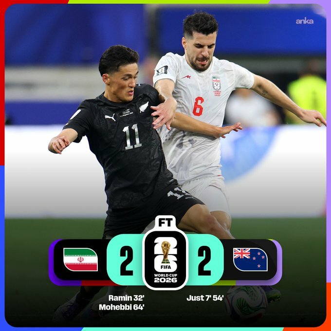 2026 FIFA Dünya Kupası... İran ile Yeni Zelanda 2-2 berabere kaldı