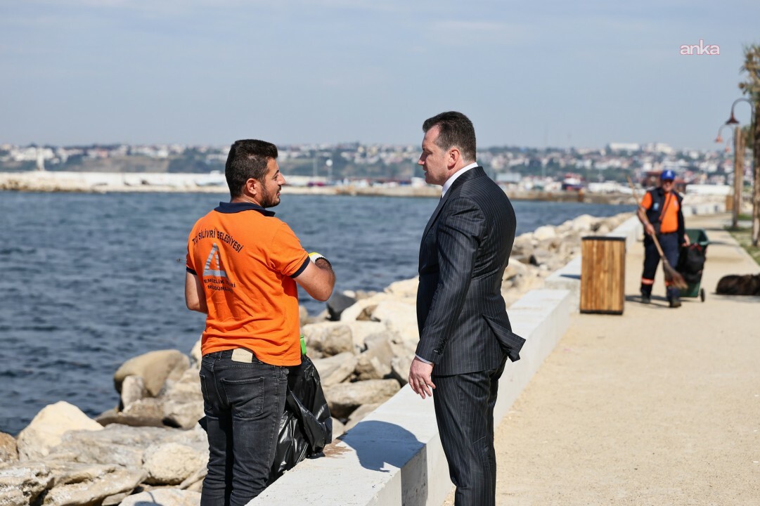 Silivri Belediye Başkanı Balcıoğlu, marina hattındaki yenileme çalışmalarını inceledi