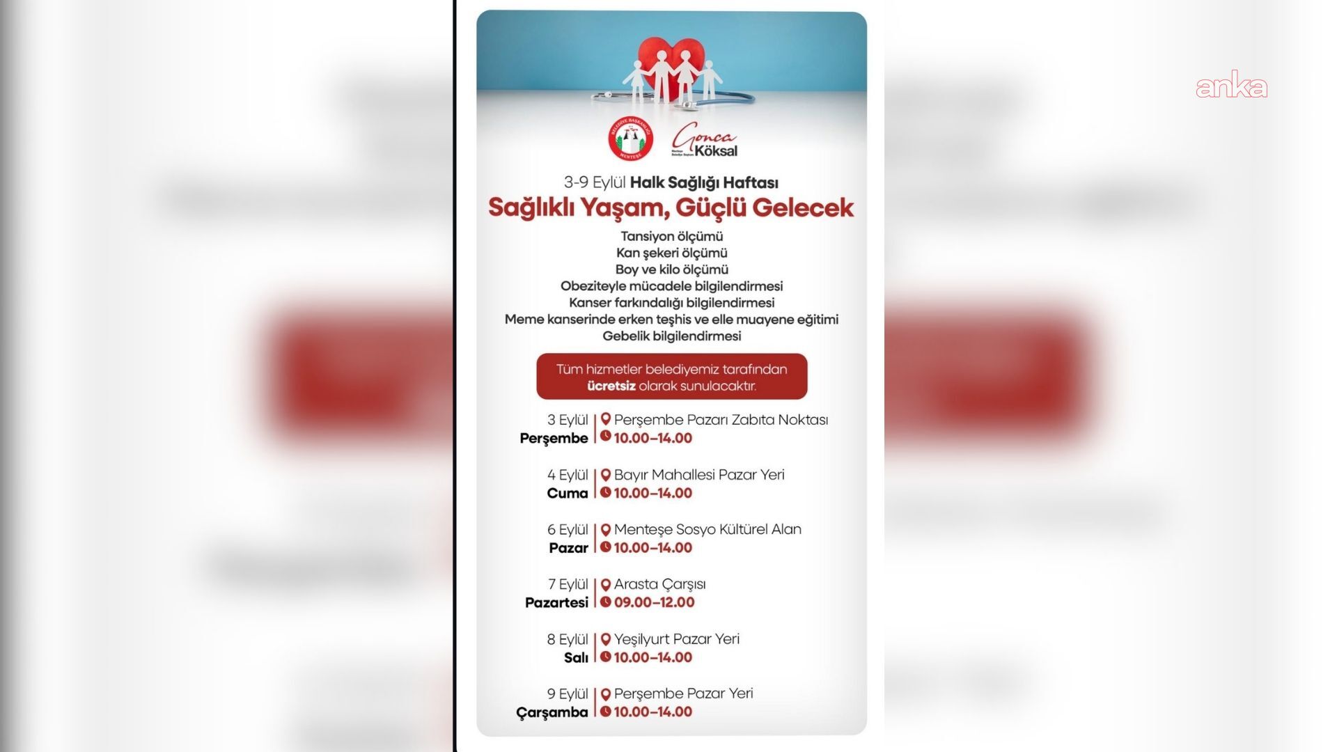 Menteşe Belediyesi'nden Halk Sağlığı Haftası'na özel program