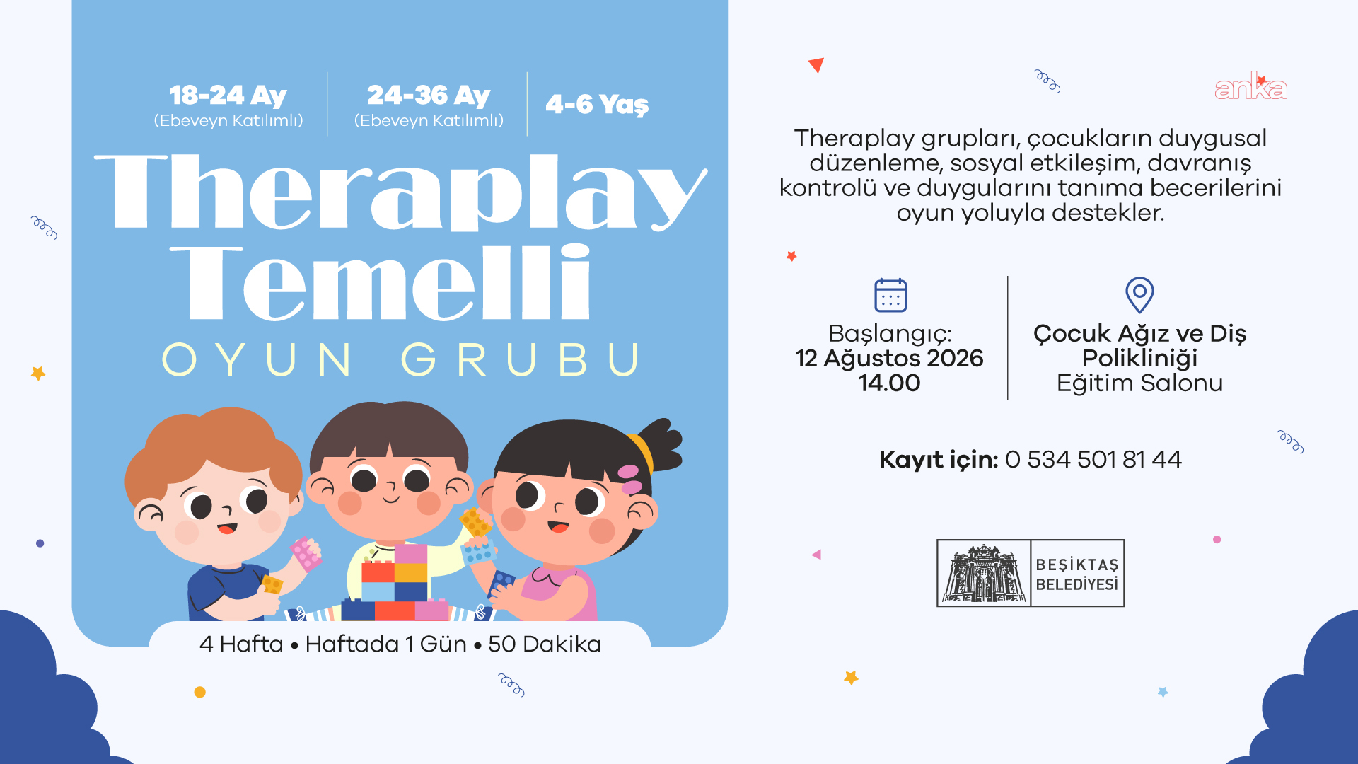 Beşiktaş Belediyesi’nin "Theraplay Temelli Oyun Grubu Atölyesi" başlıyor
