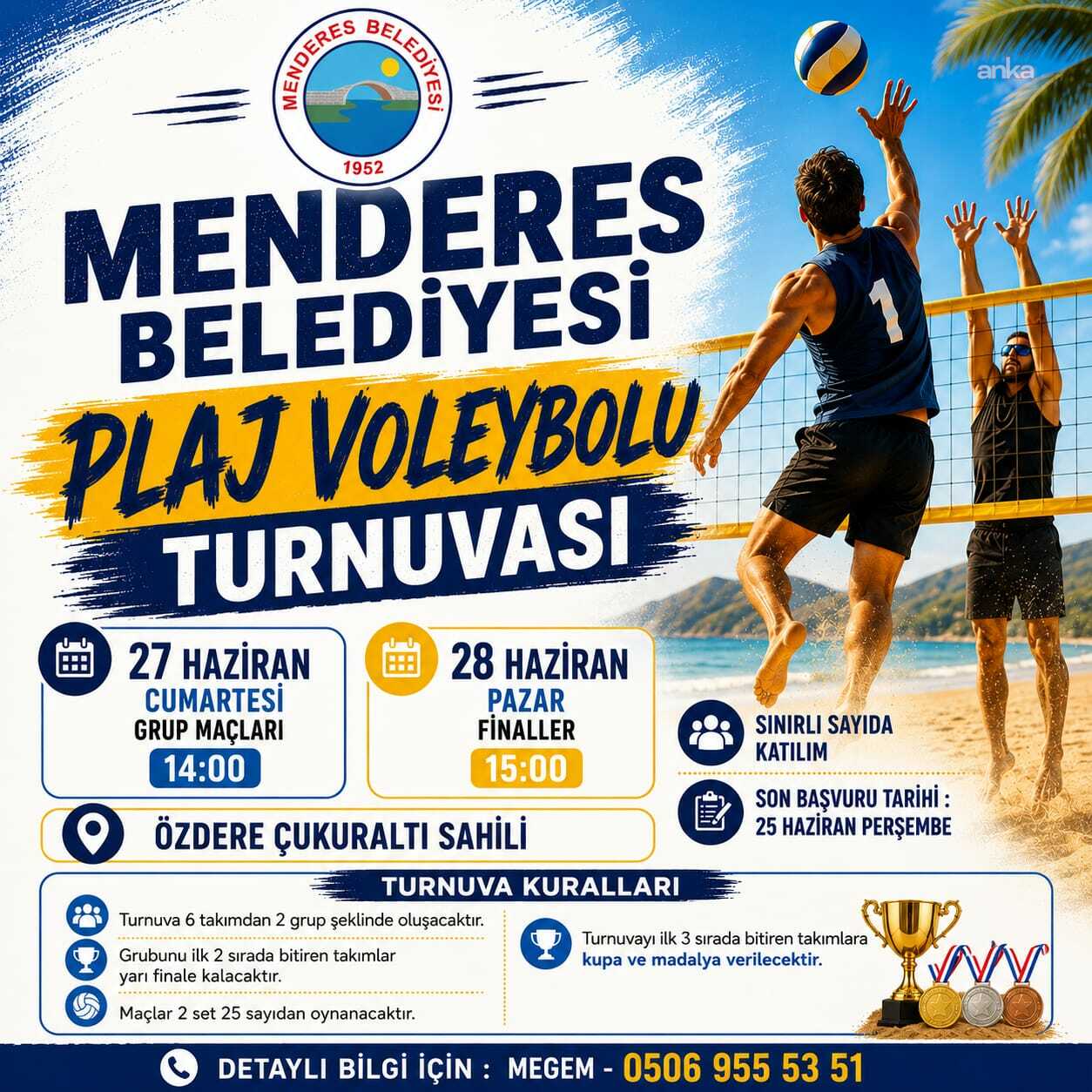 Menderes sahillerinde plaj voleybolu zamanı