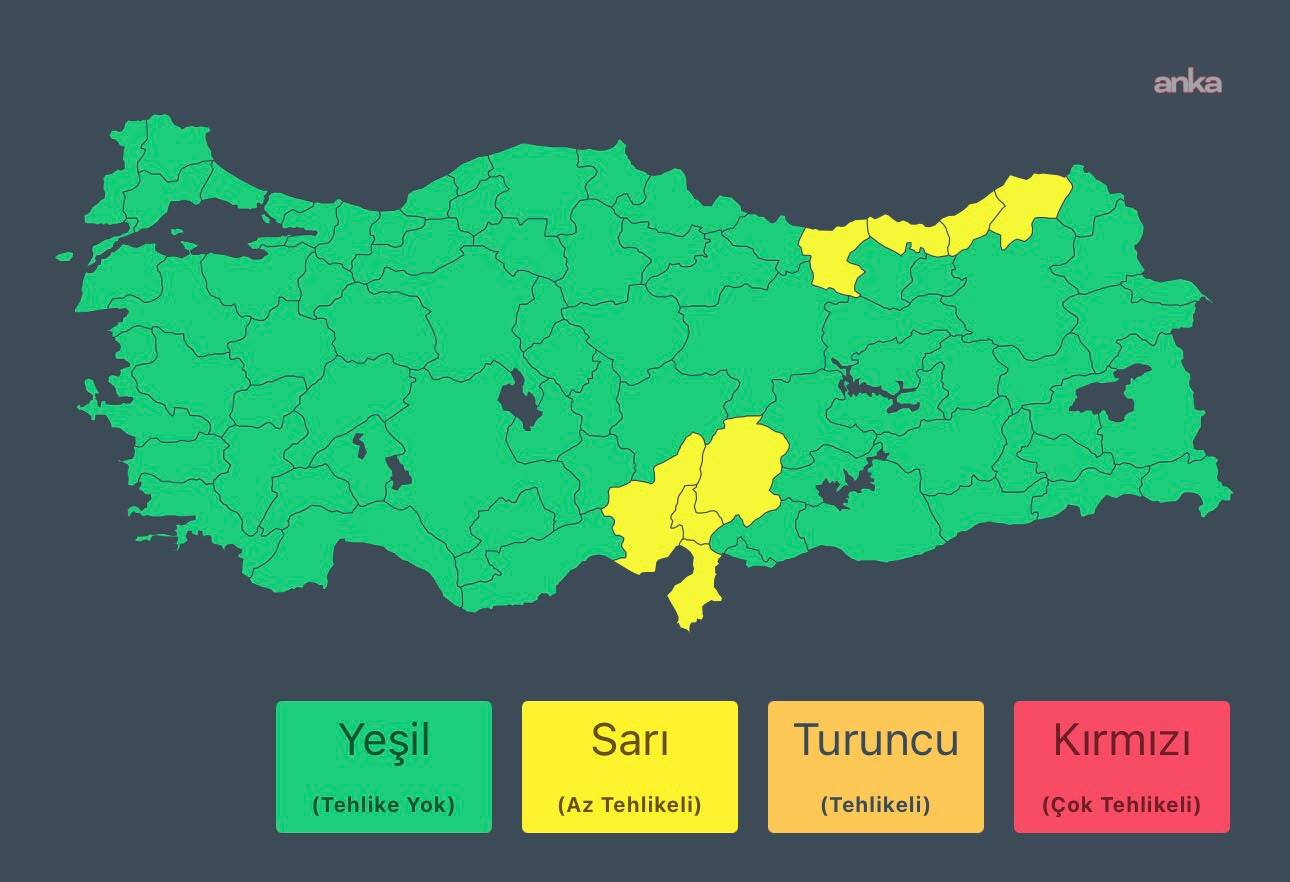 İçişleri Bakanlığı'ndan 8 il için kuvvetli yağış uyarısı