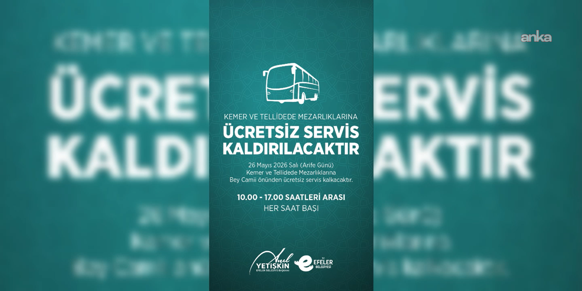 Efeler Belediyesi’nden arife günü mezarlıklara ücretsiz ulaşım desteği