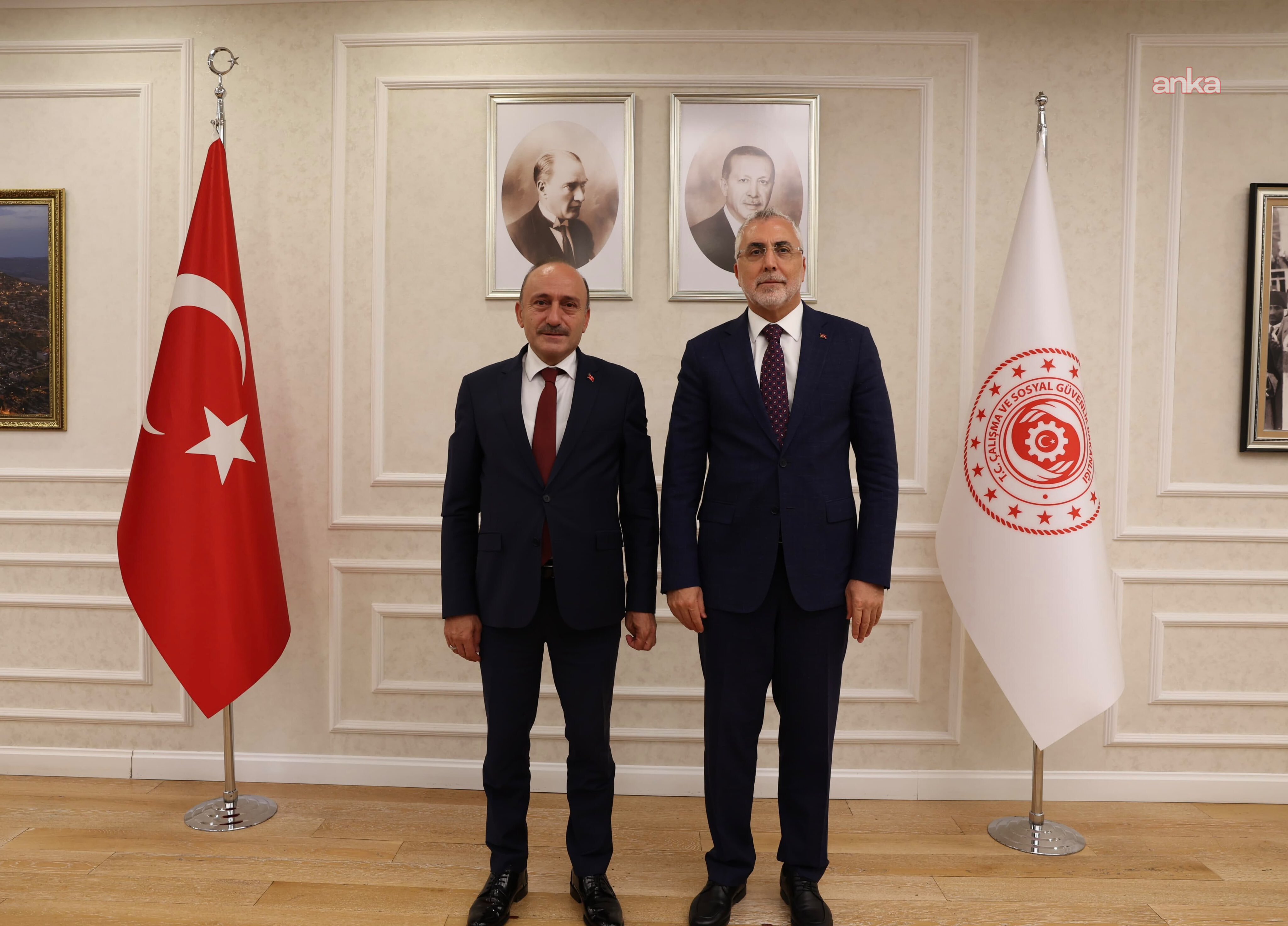 Vedat Işıkhan, Öz Sağlık-İş Genel Başkanı Devlet Sert ile görüştü