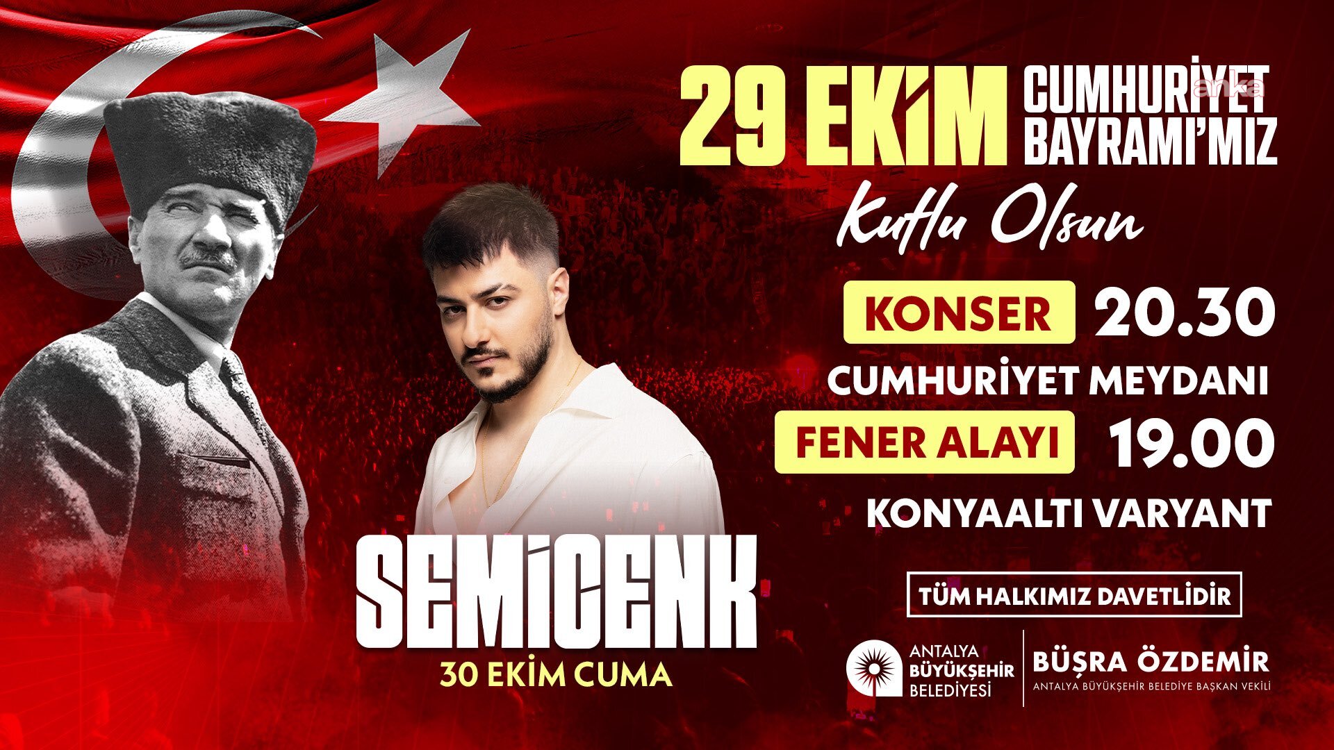 Antalya'da fener alayı ve Semicenk konseri 30 Ekim’e ertelendi