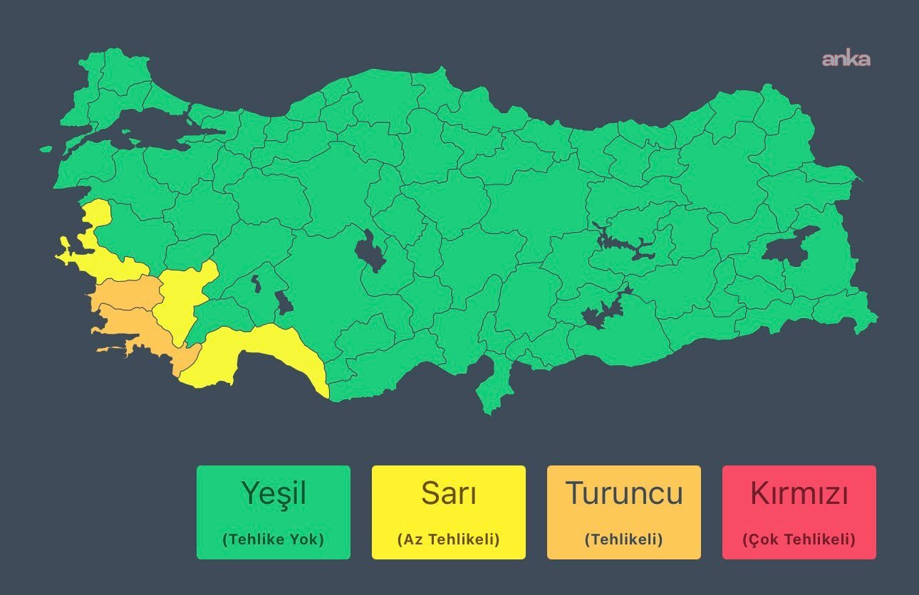 İçişleri Bakanlığından 5 ile yarın için kuvvetli ve şiddetli yağış uyarısı