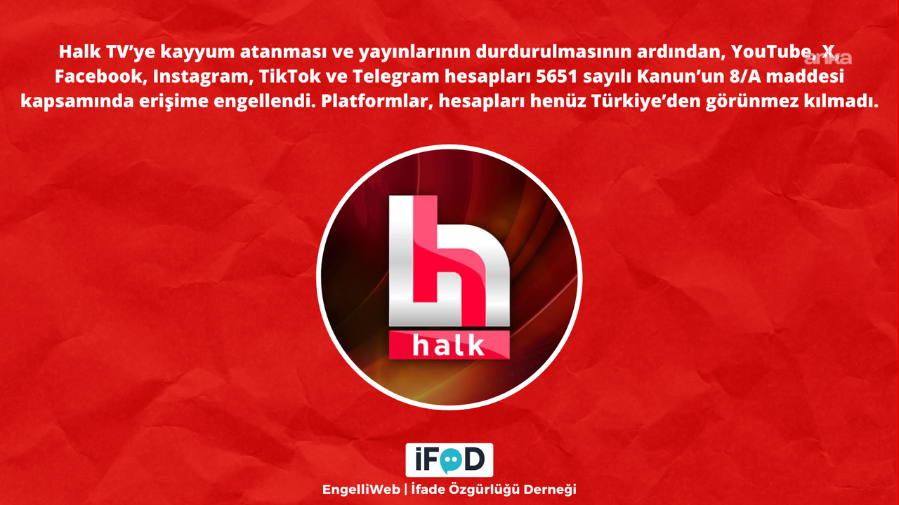 Halk TV’nin sosyal medya hesaplarına erişim engeli