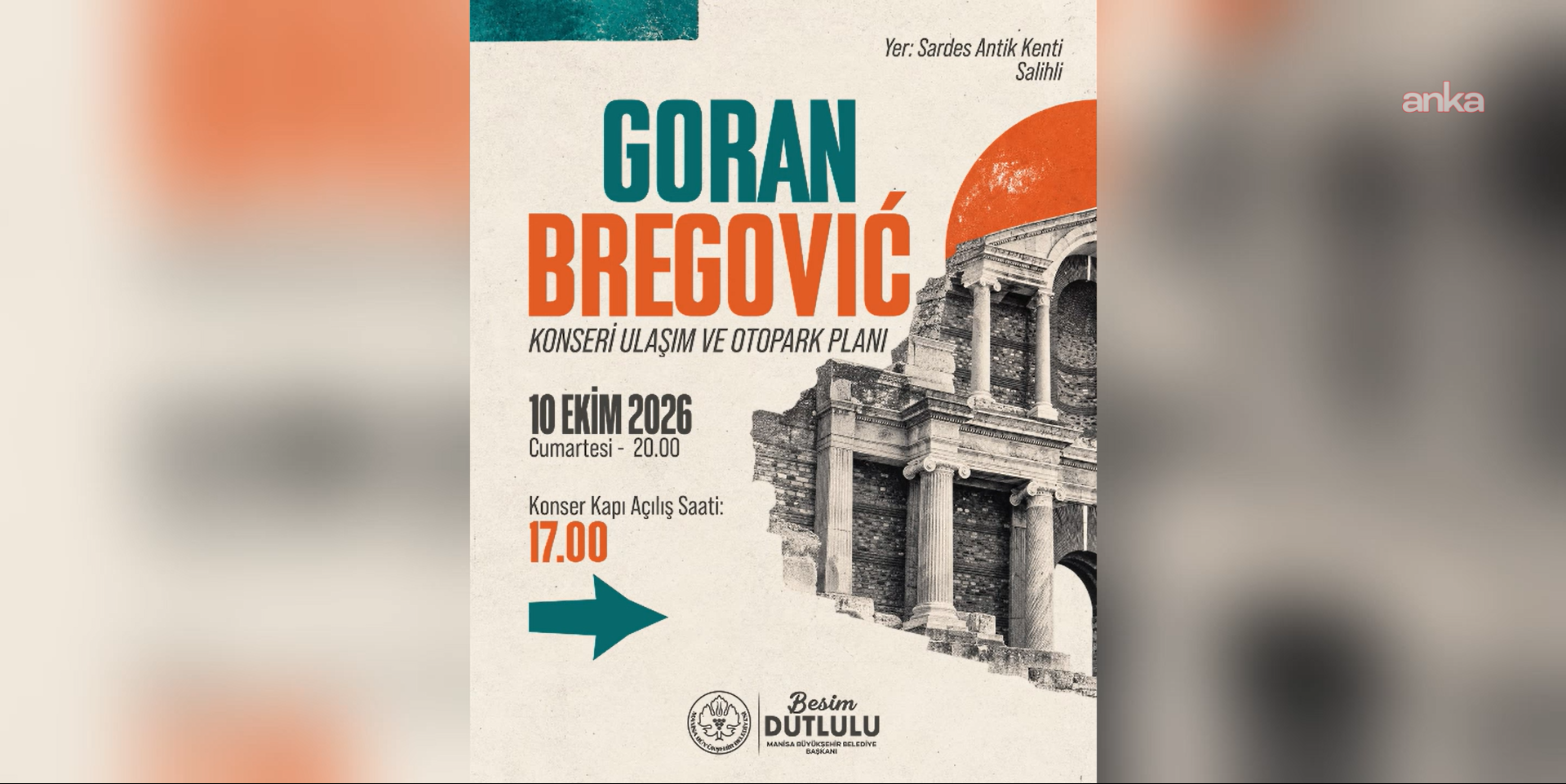 Manisa Büyükşehir Belediyesi'nden Goran Bregović konserine ücretsiz ulaşım desteği