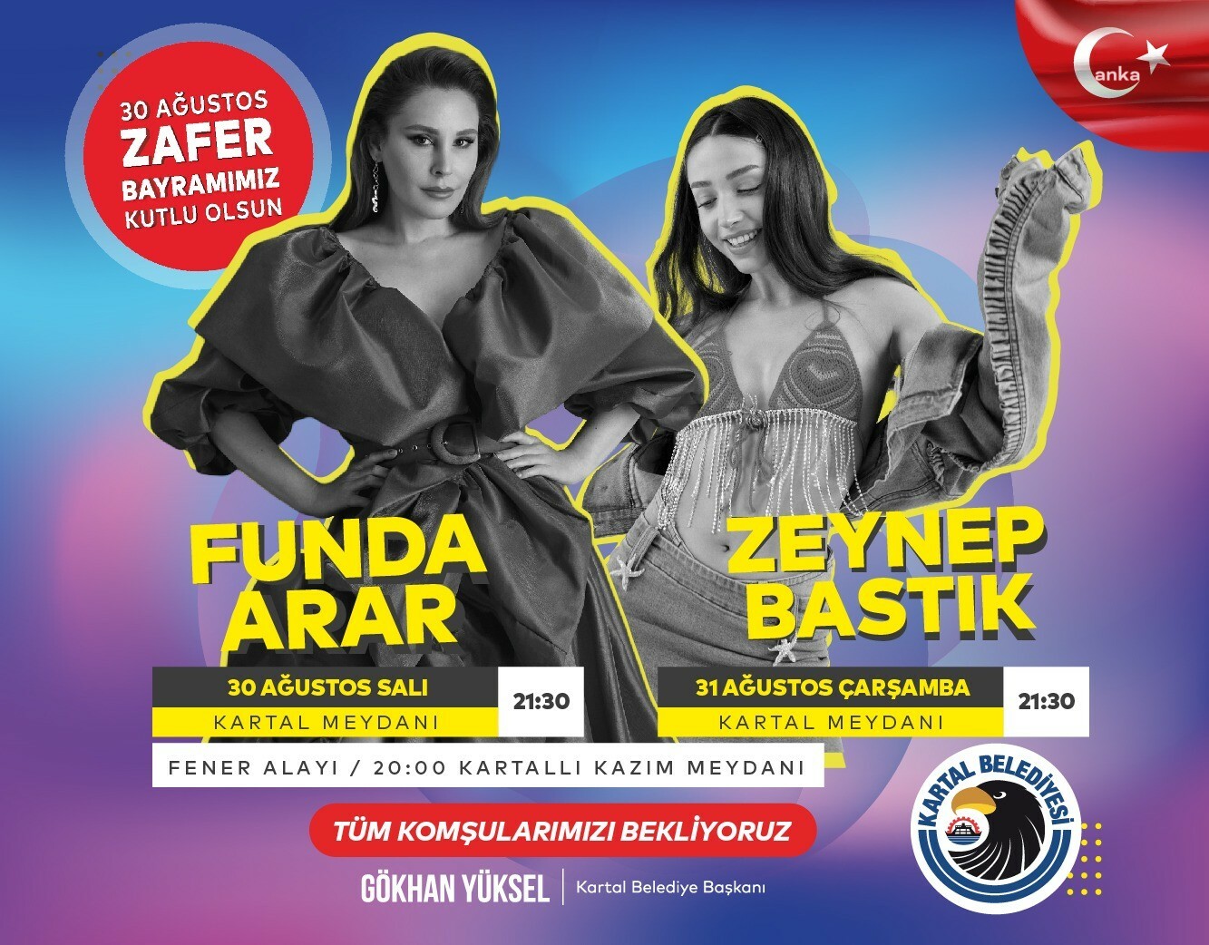 KARTAL BELEDİYESİ ZAFER BAYRAMI’NIN 100. YILINI COŞKUYLA KUTLAYACAK