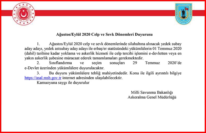 MSB'DEN CELP VE SEVK TARİHLERİ AÇIKLAMASI