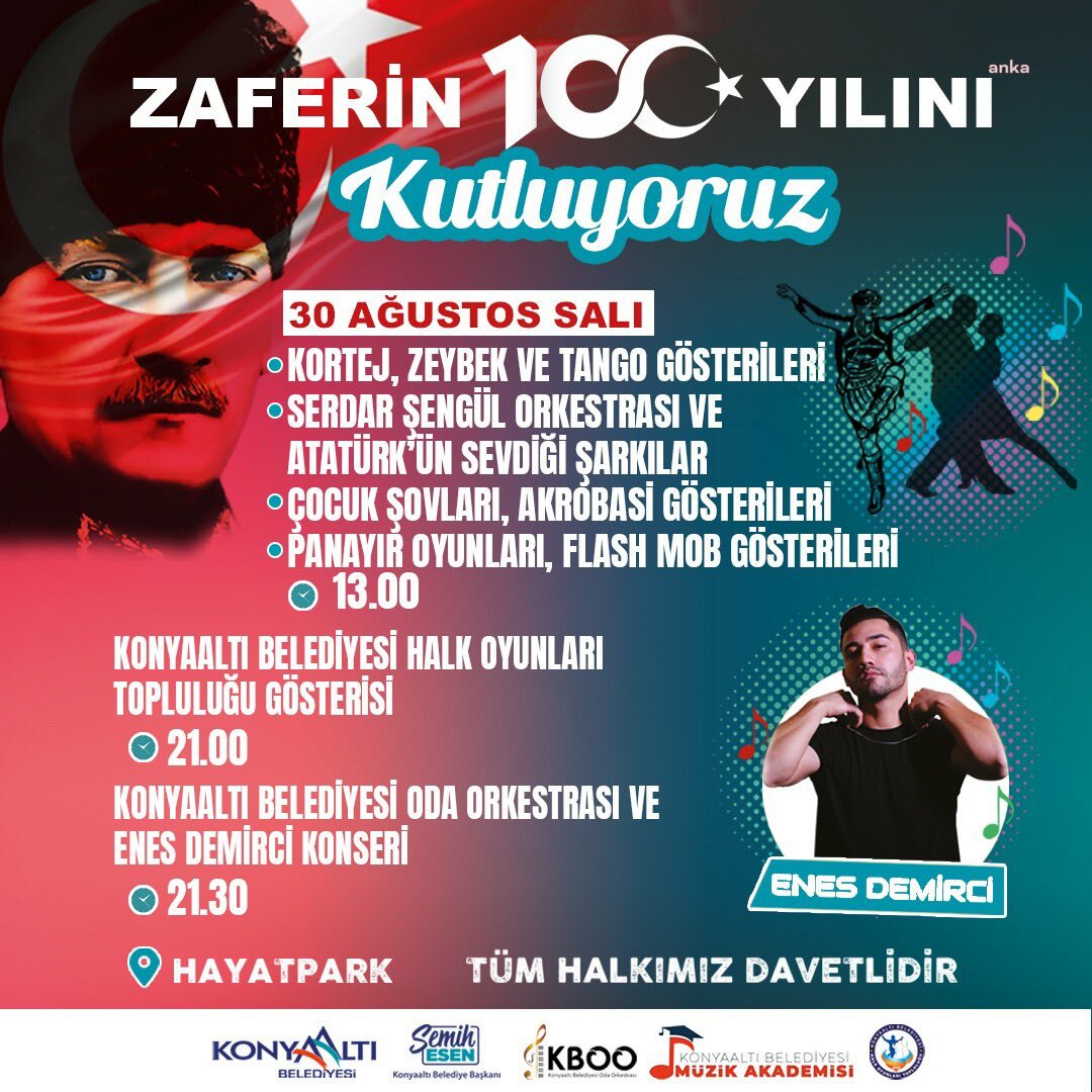 KONYAALTI’NDA ZAFER BAYRAMI COŞKUYLA KUTLANACAK