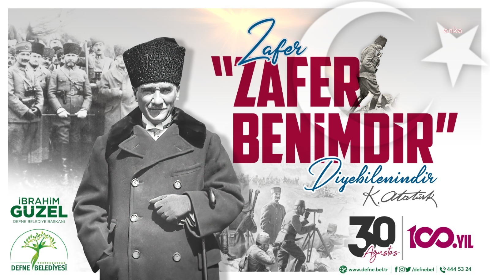 DEFNE BELEDİYE BAŞKANI GÜZEL’DEN 30 AĞUSTOS ZAFER BAYRAMI MESAJI