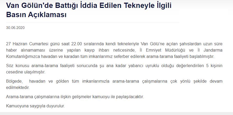VAN GÖLÜ’NDE 5 KİŞİNİN CANSIZ BEDENİNE ULAŞILDI