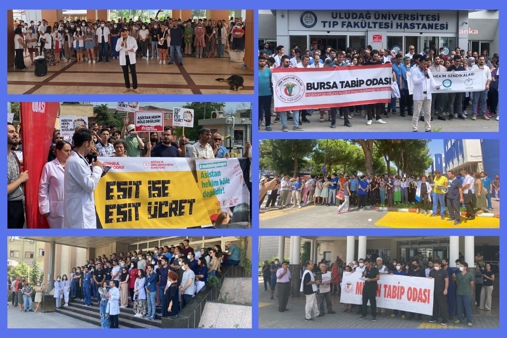 TTB’DEN EK ÖDEME YÖNETMELİĞİ'NE KARŞI EYLEM YAPAN ASİSTAN HEKİMLERE DESTEK