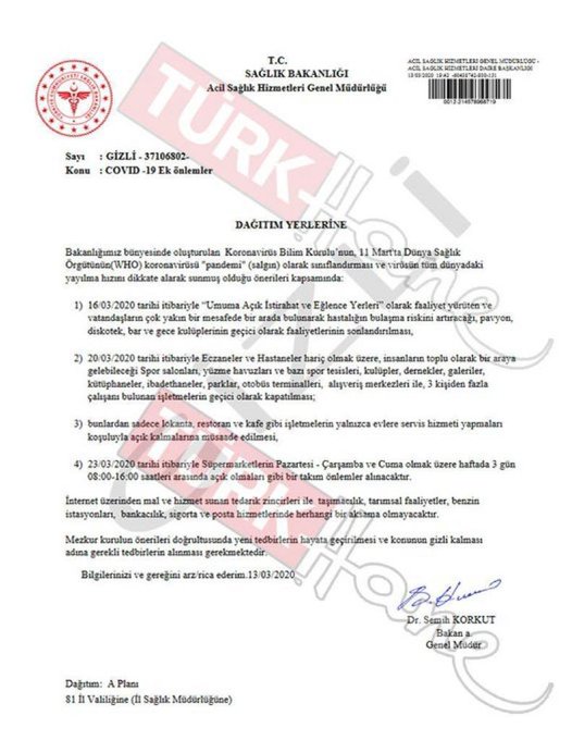 SAĞLIK BAKANI KOCA UYARDI: BU GİZLİ BELGE GERÇEK DIŞIDIR