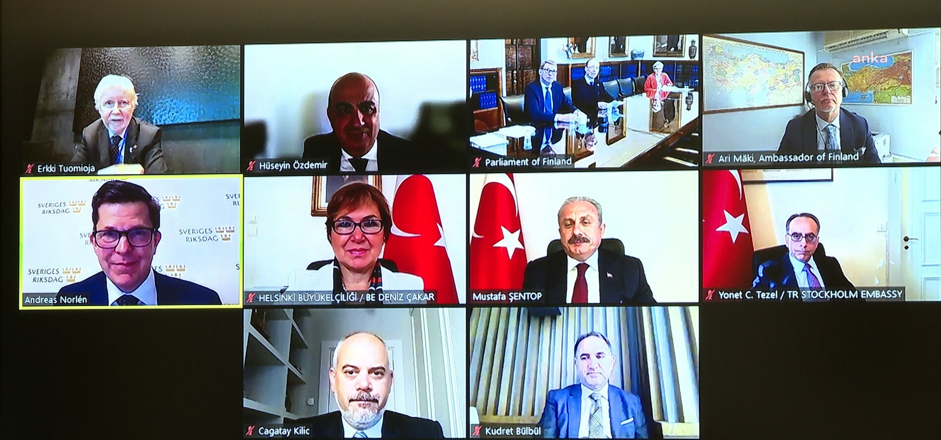 TBMM BAŞKANI ŞENTOP, FİNLANDİYA PARLAMENTOSU BAŞKANI VANHANEN VE İSVEÇ PARLAMENTOSU BAŞKANI NORLEN İLE GÖRÜŞTÜ